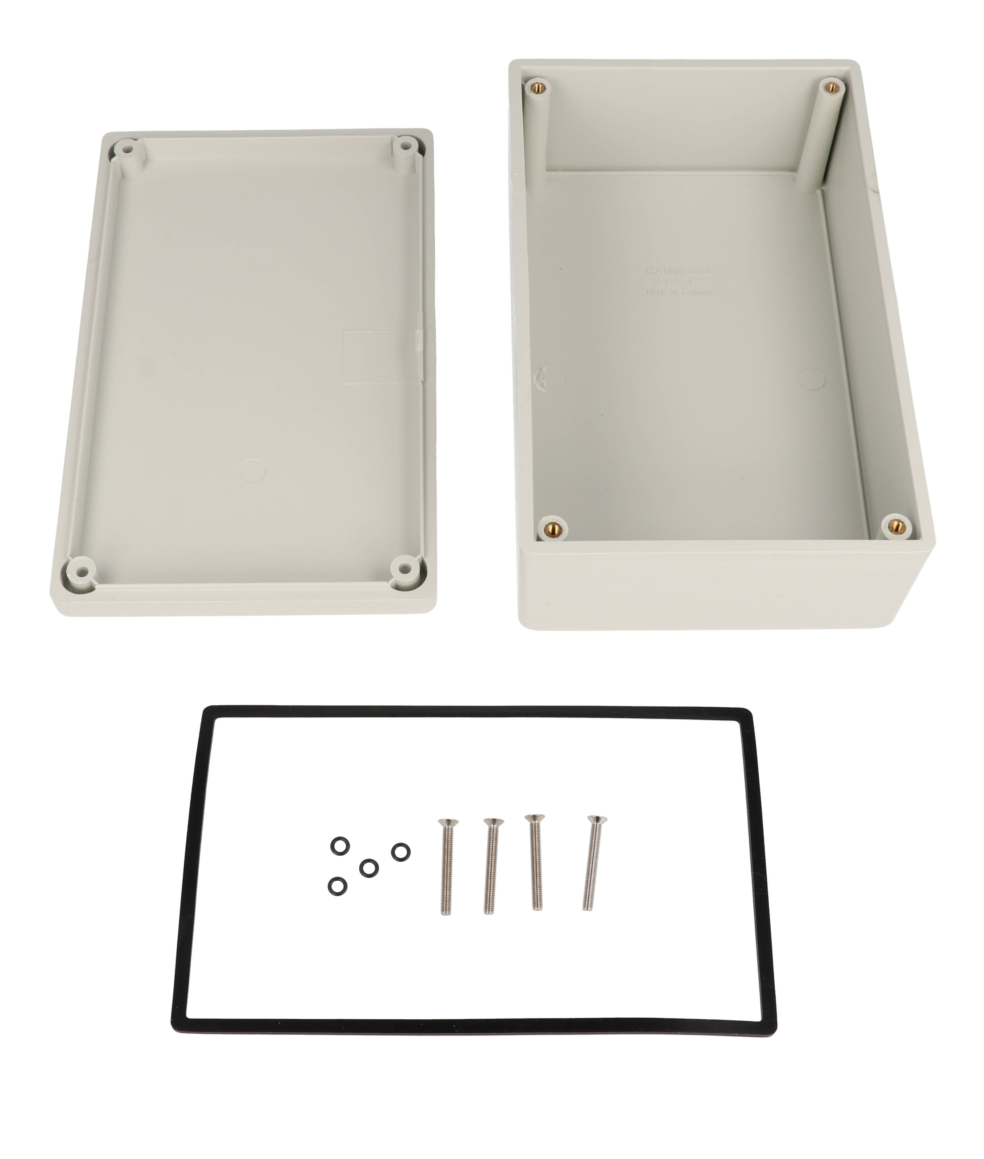 1594EWGY light gray water-tight ABS enclosure with lid, 167 x 107 x 65 mm