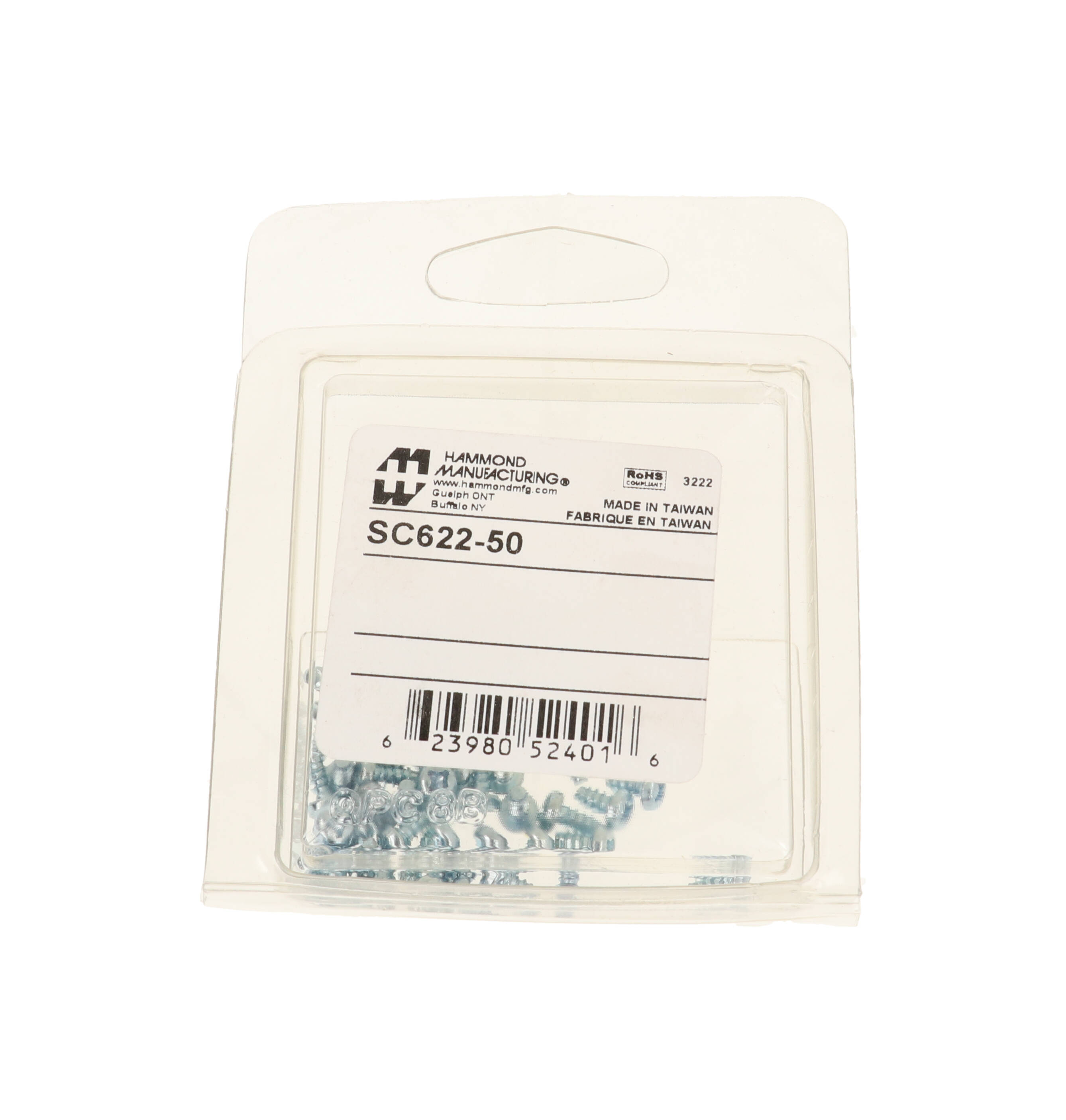 SC622-50 pack of 50 M3 x 6 self-tapping PC board screws for RP Series enclosures