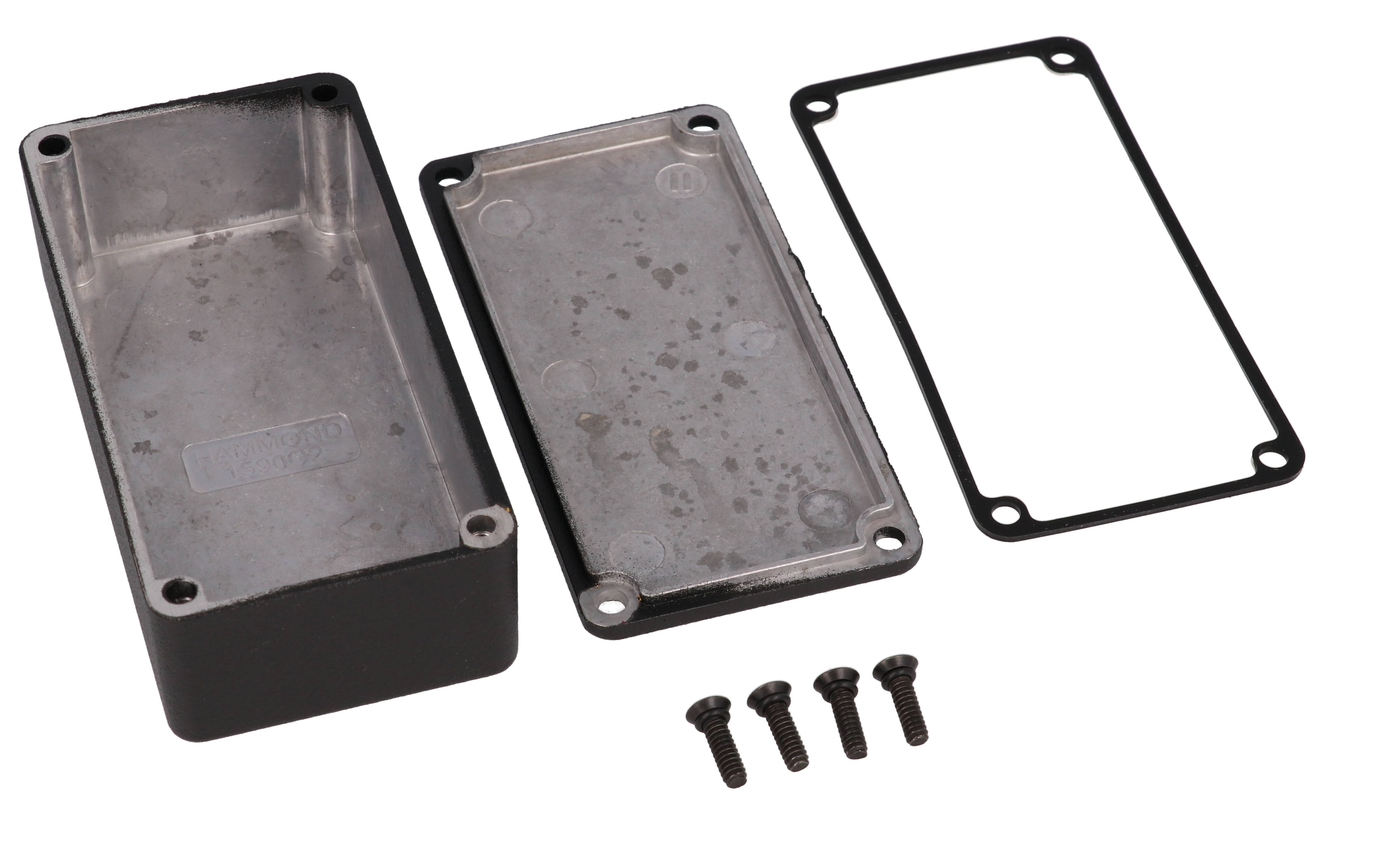 1590WG2BK textured black watertight 1590G2 diecast aluminum enclosure, 100 x 50 x 31 mm, no mounting flanges