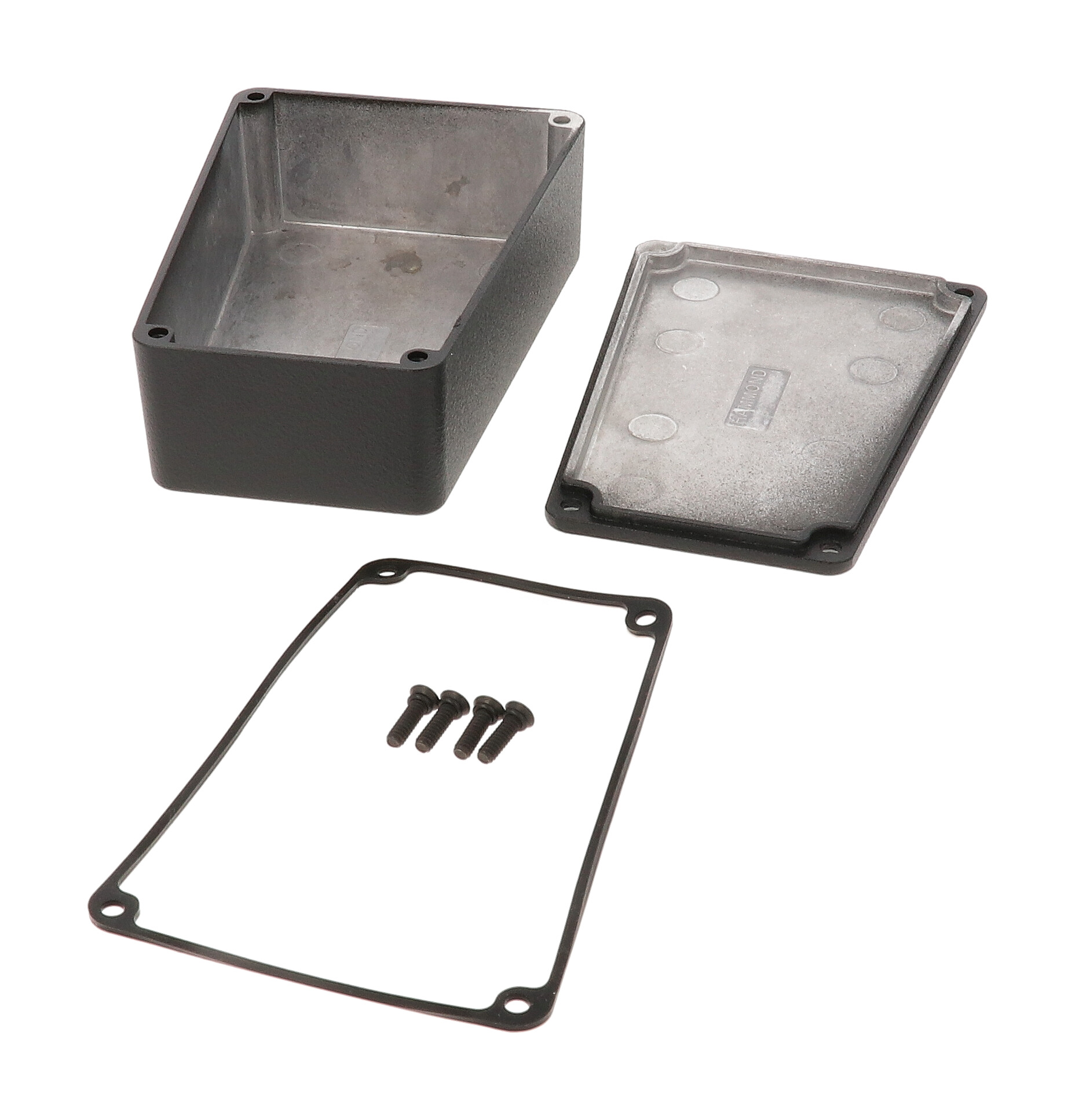 1590WTRPBBK black textured narrow trapezoid watertight diecast aluminum enclosure