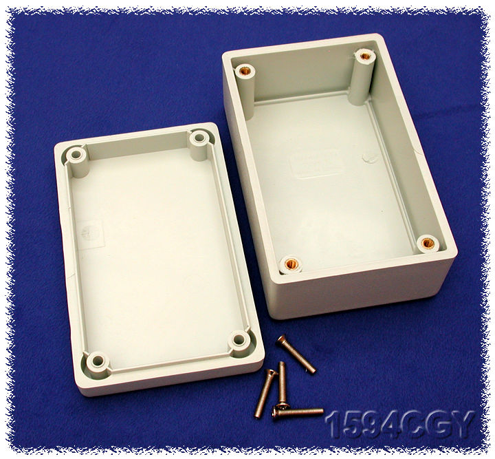 1594CGY light gray flame retardant abs plastic 1594C enclosure, 106.5 x 66 x 45 mm, with lid