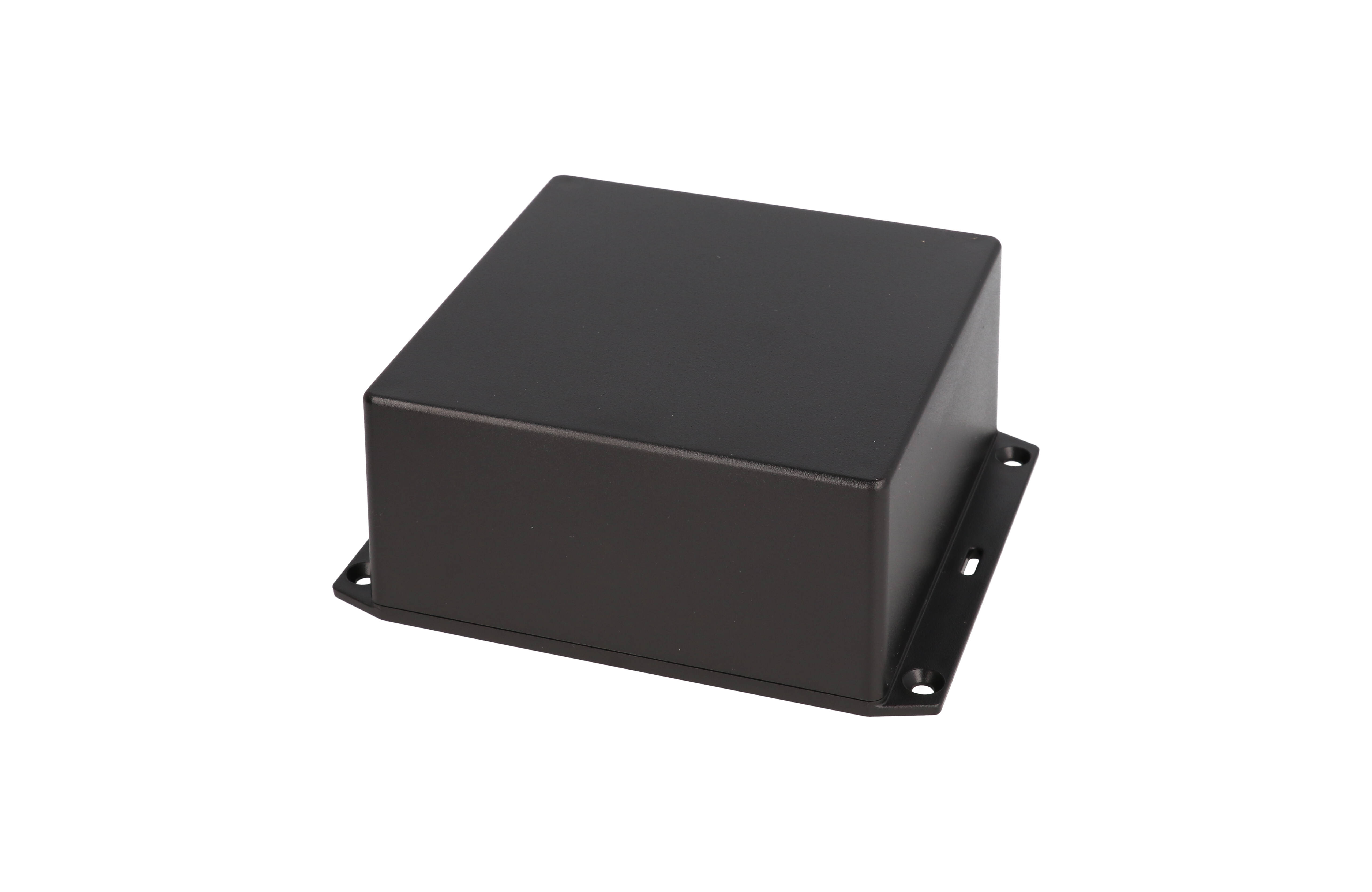 1591XXUSFLBK black economy ABS enclosure with flanged mounting lid