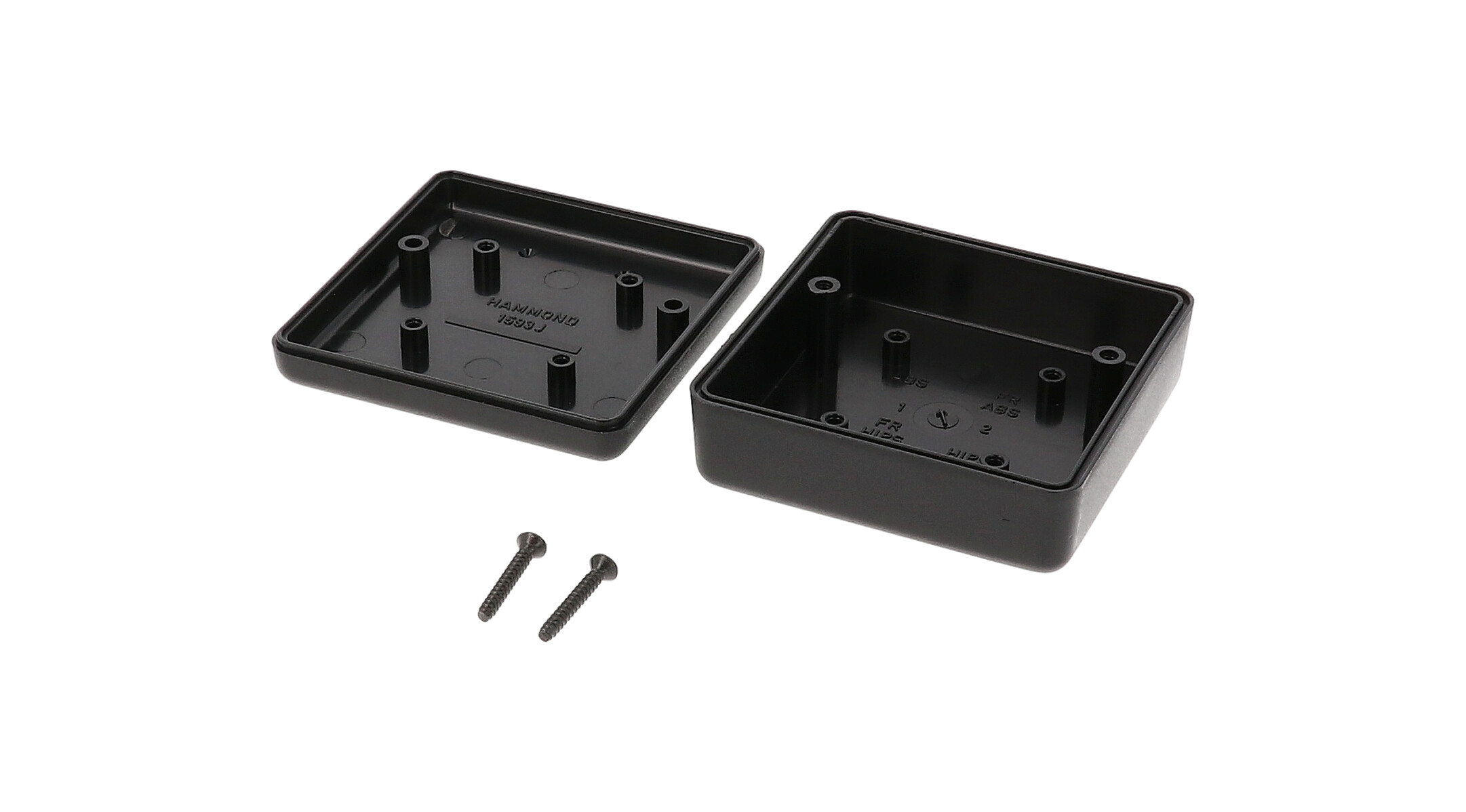 1593JBK black closed-end square ABS handheld enclosure