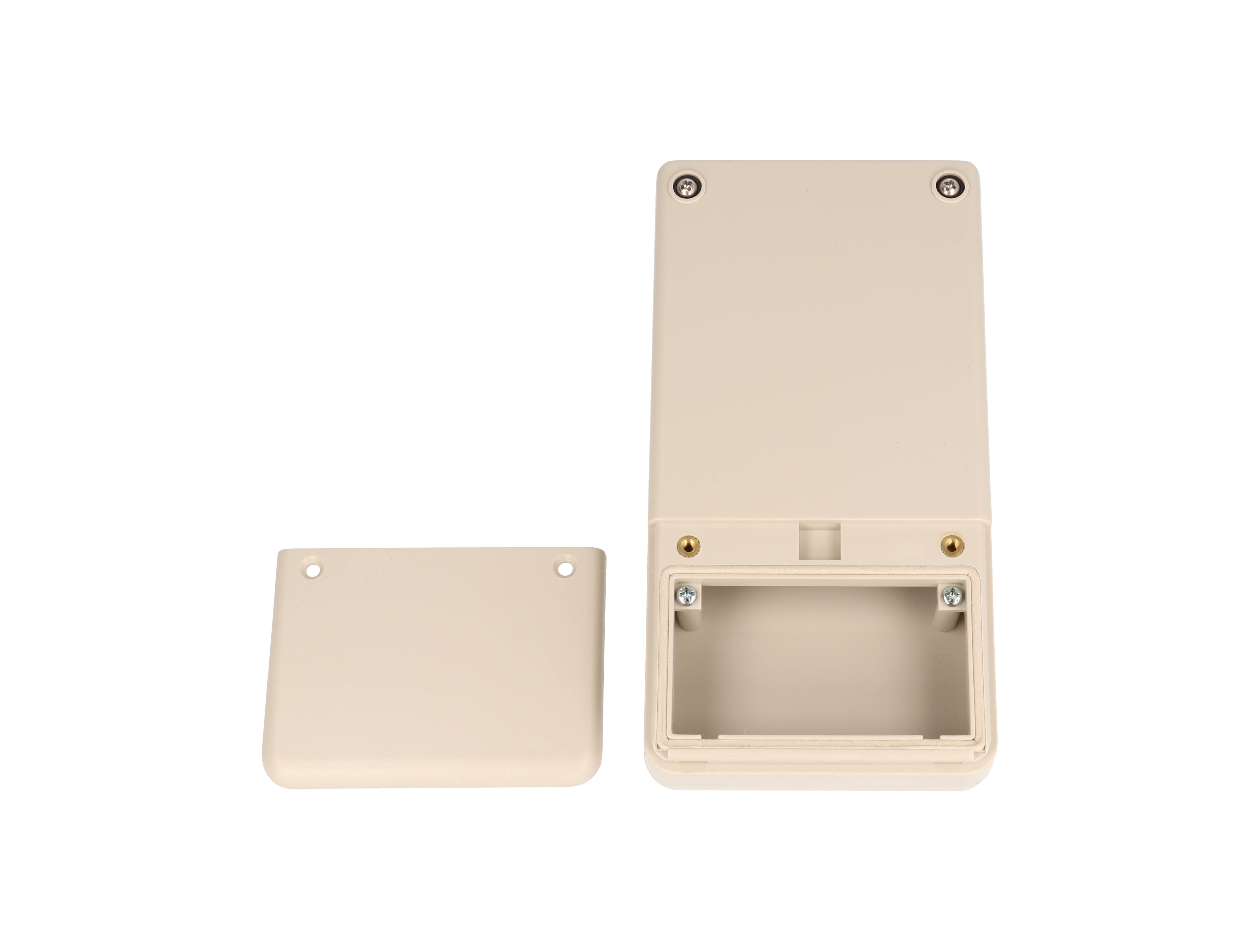 RH3045 light grey gasketed IP65 ABS hand-held enclosure with battery door, 160 x 84 x 30 mm