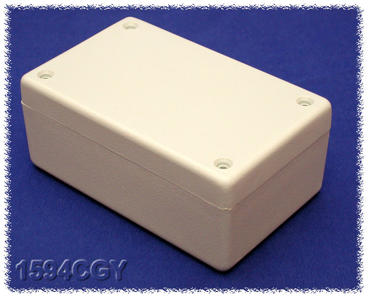 1594CGY light gray flame retardant abs plastic 1594C enclosure, 106.5 x 66 x 45 mm, with lid