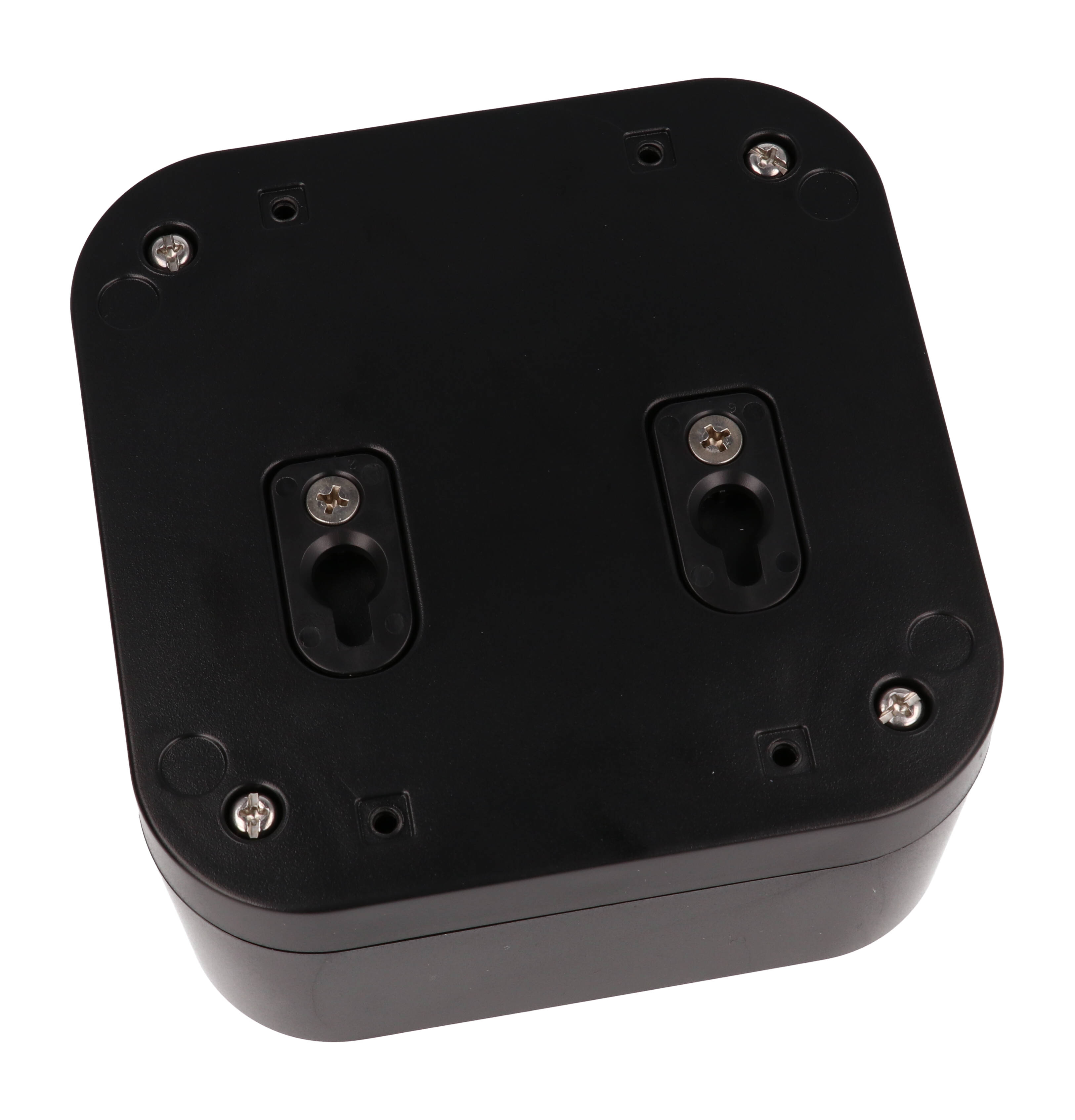 1557DABK black ABS deep watertight enclosure, 120 x 120 x 70 mm, with four-screw gasketed lid