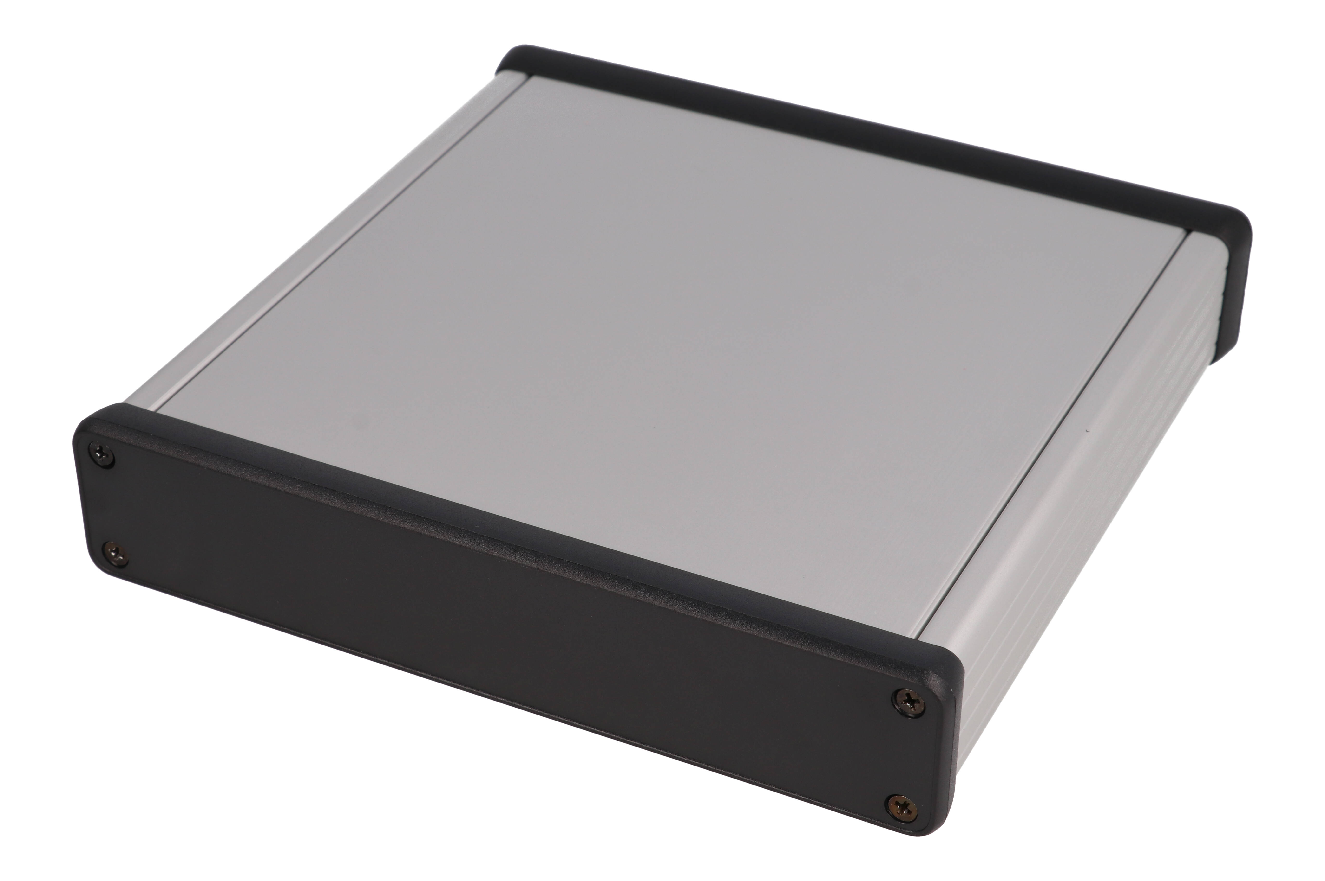 1455R1602 — extruded aluminum enclosure w/ plastic end panels