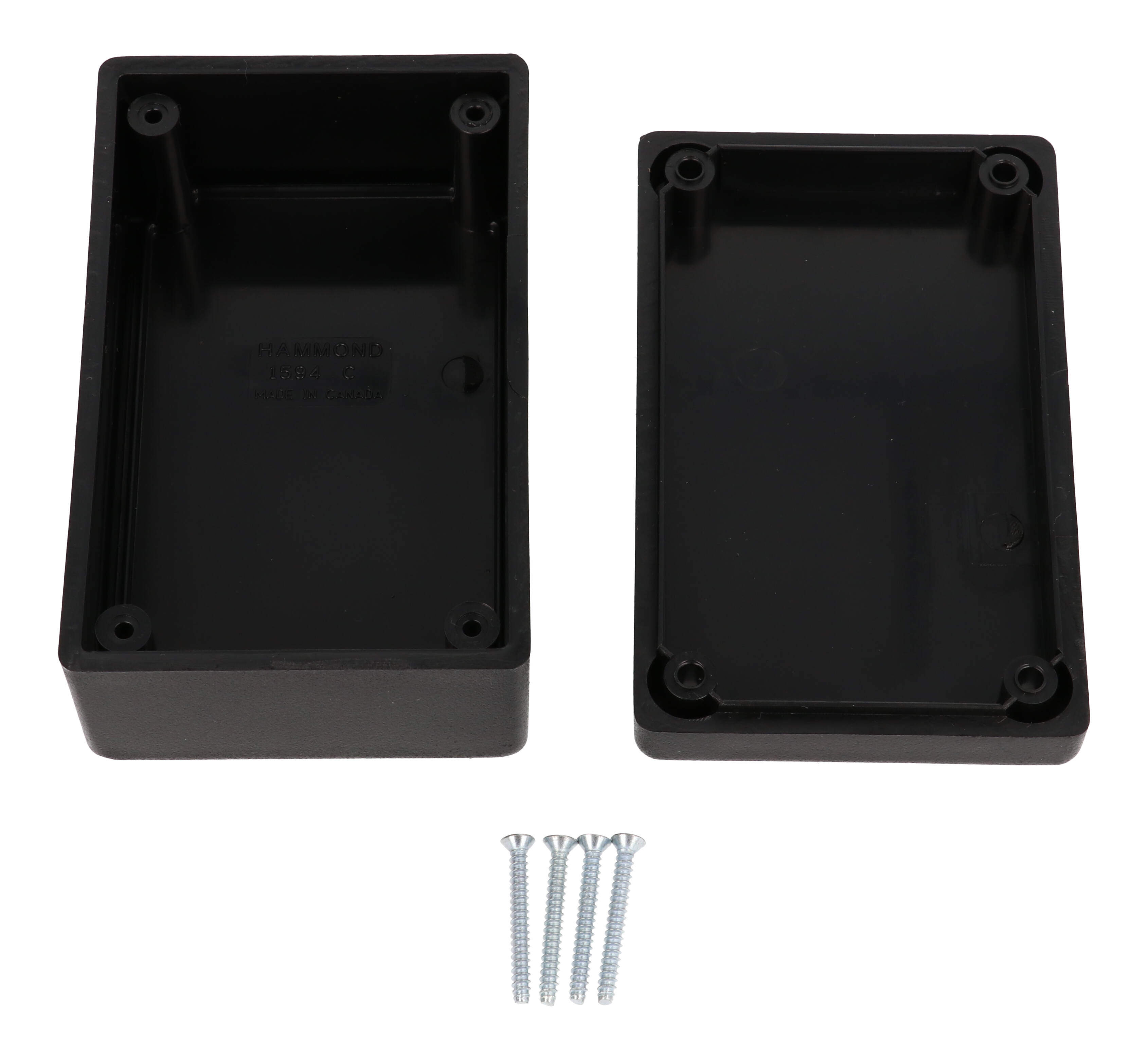 1594CSBK black economy abs plastic 1594C enclosure, 106.5 x 66 x 45 mm, with lid