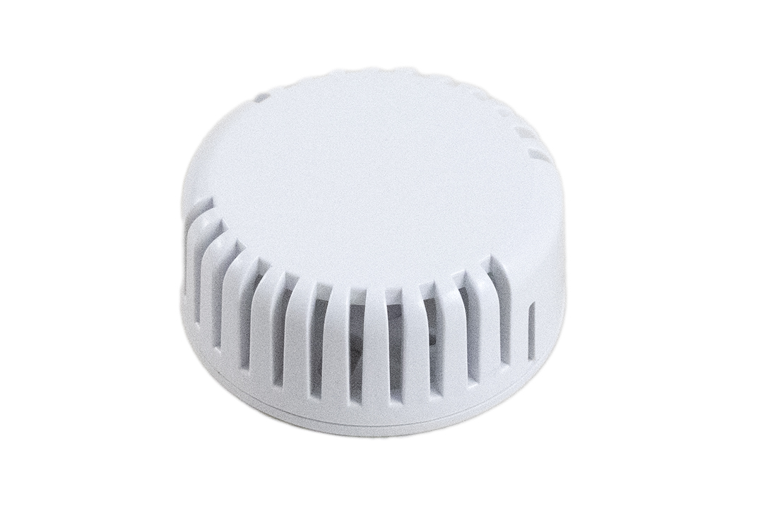 1551V11WH white vented round ABS snap-fit sensor enclosure with wall-mount base