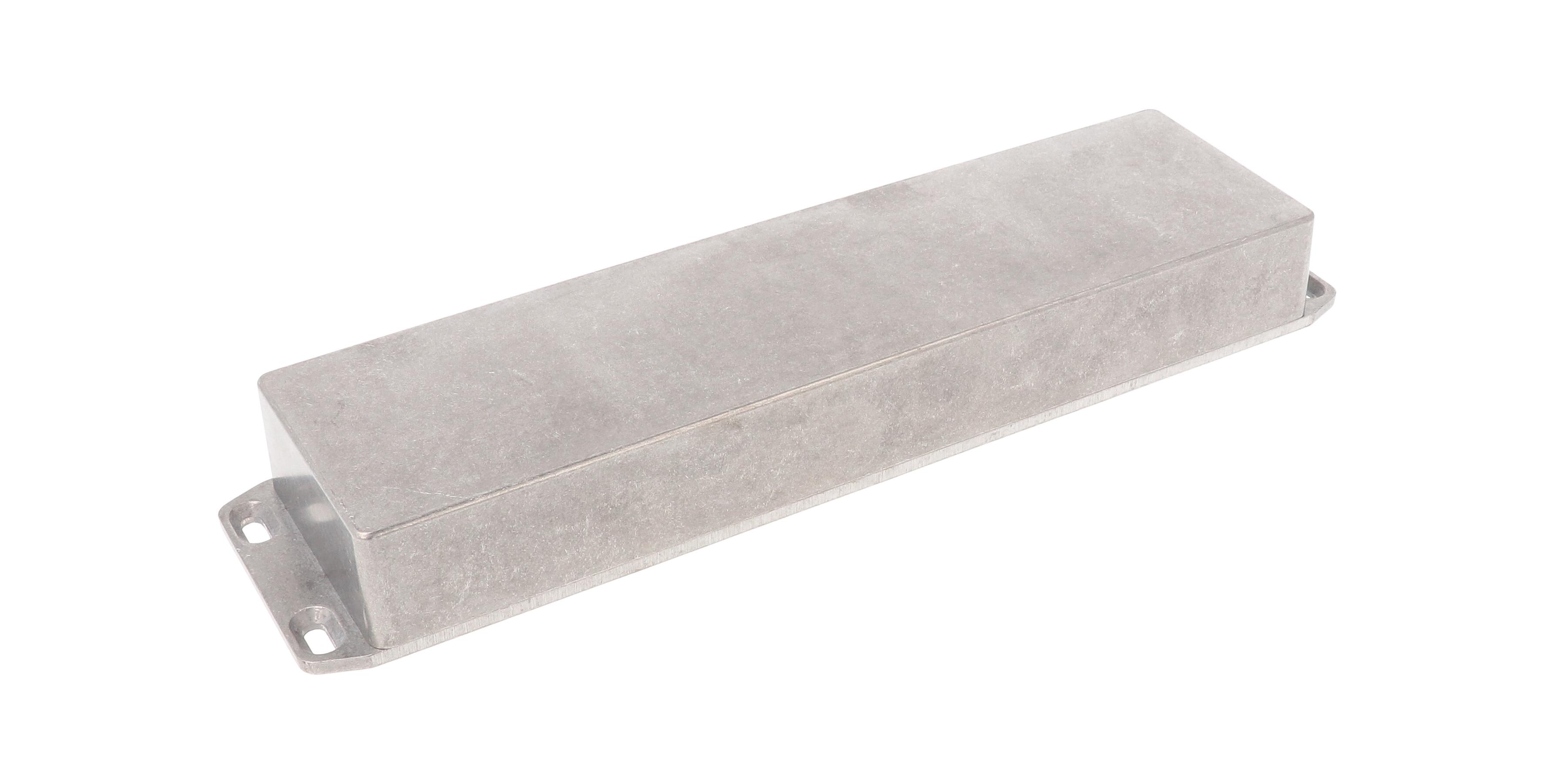 1590BX2FL long slim natural diecast aluminum enclosure with wall-mounting flanged lid