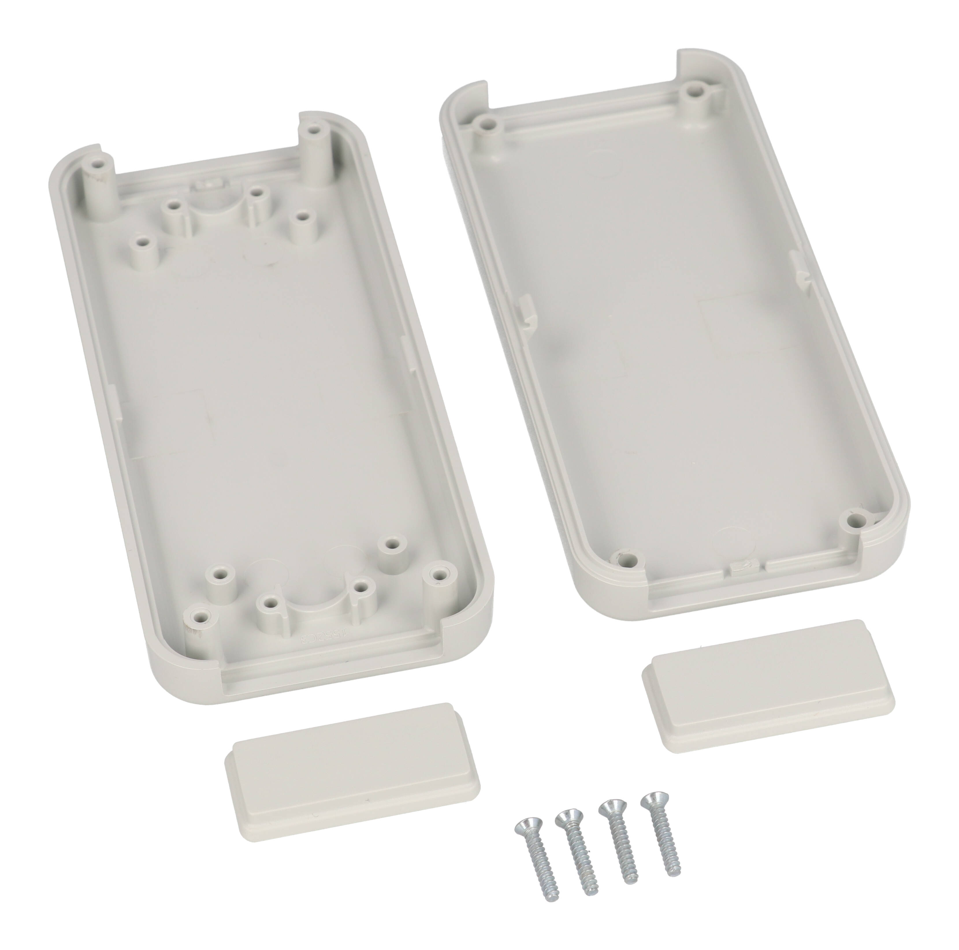 1552C3GY light gray 110 x 50 x 22 mm hand-held ABS plastic enclosure with recessed top and removable end panels