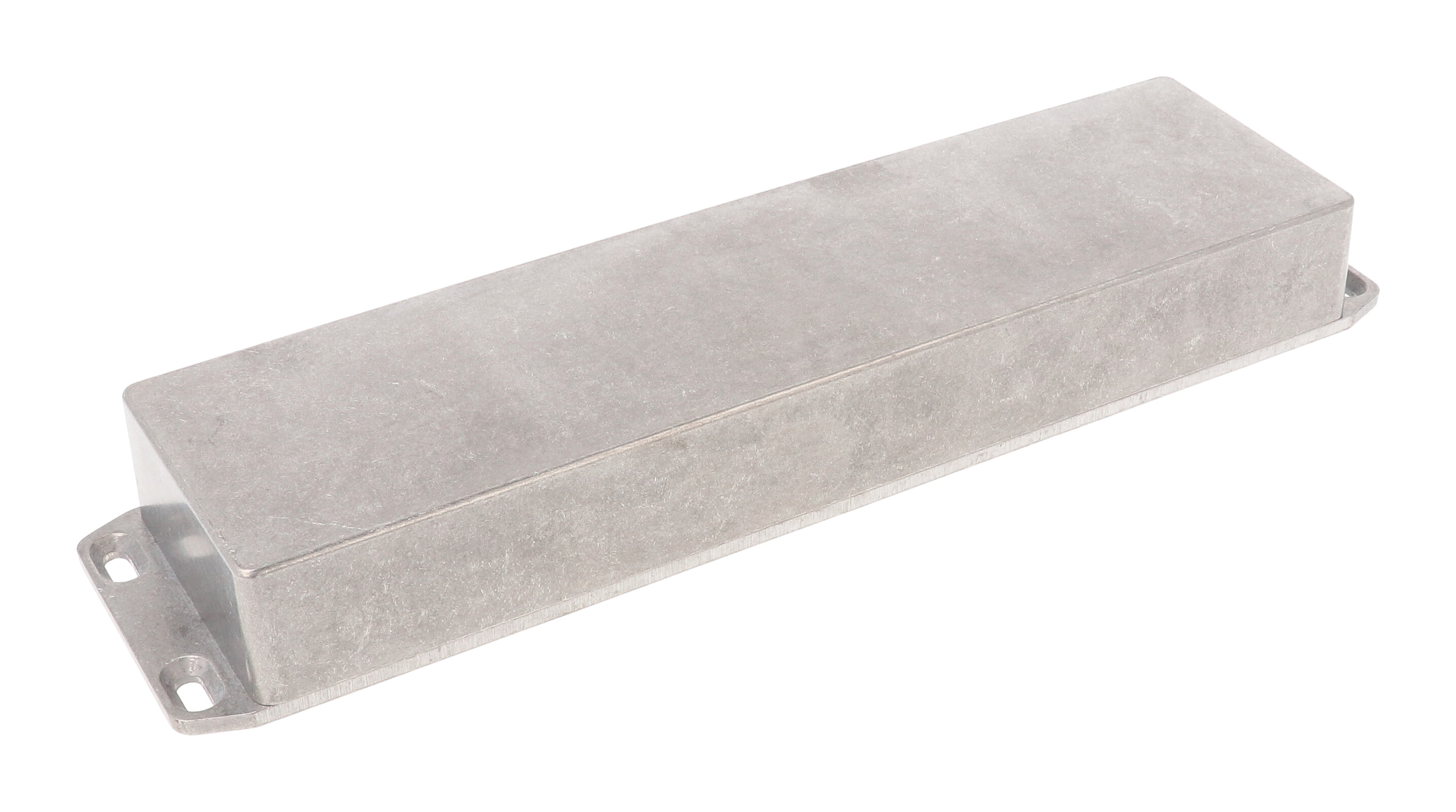 1590BX2FL long slim natural diecast aluminum enclosure with wall-mounting flanged lid