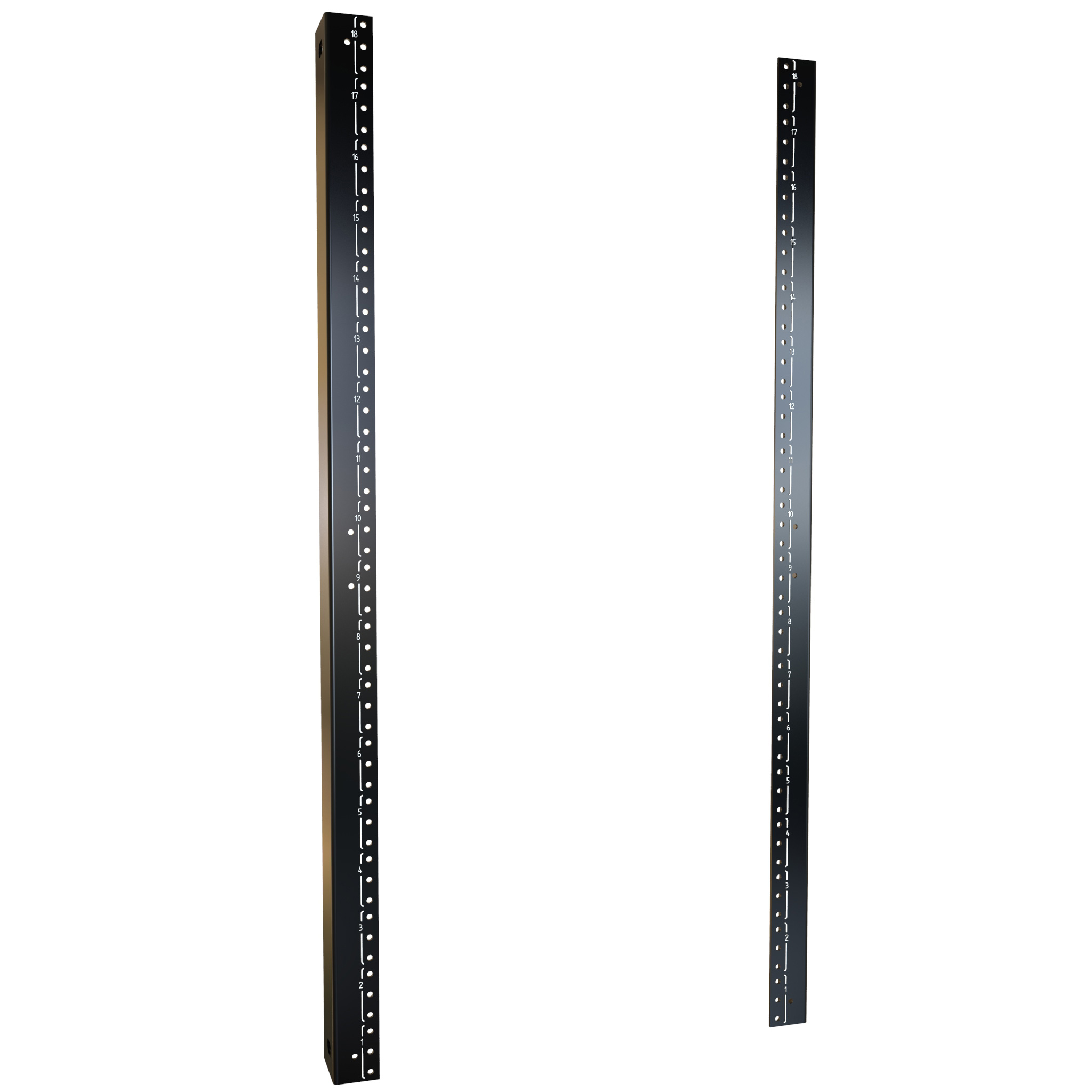 H1TRR18U24BK — 18U 24W 10-32 Tapped Rack Rail