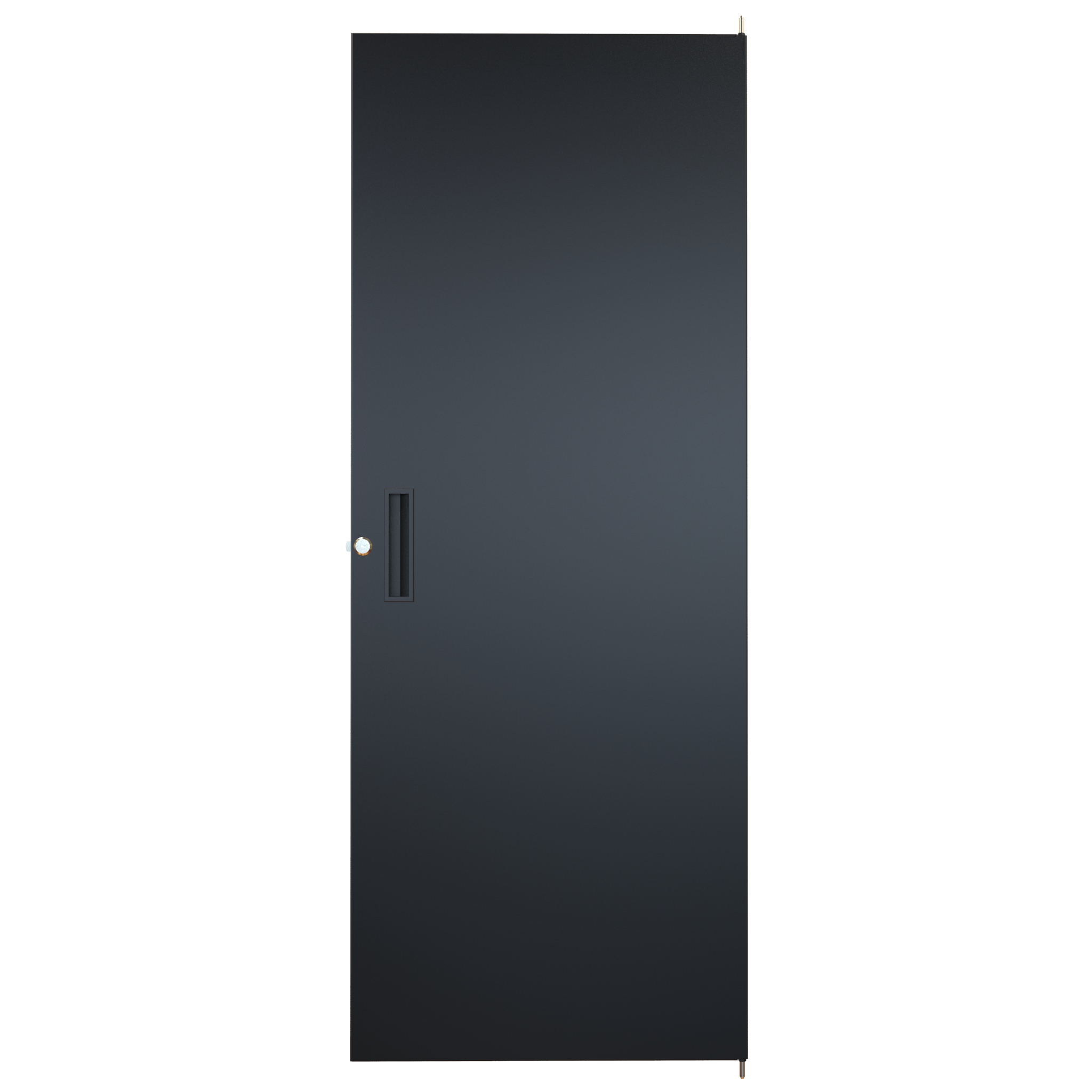RSDF19049BK1 28U solid flush locking cabinet door in textured black 16-gauge steel for REFK rack frames