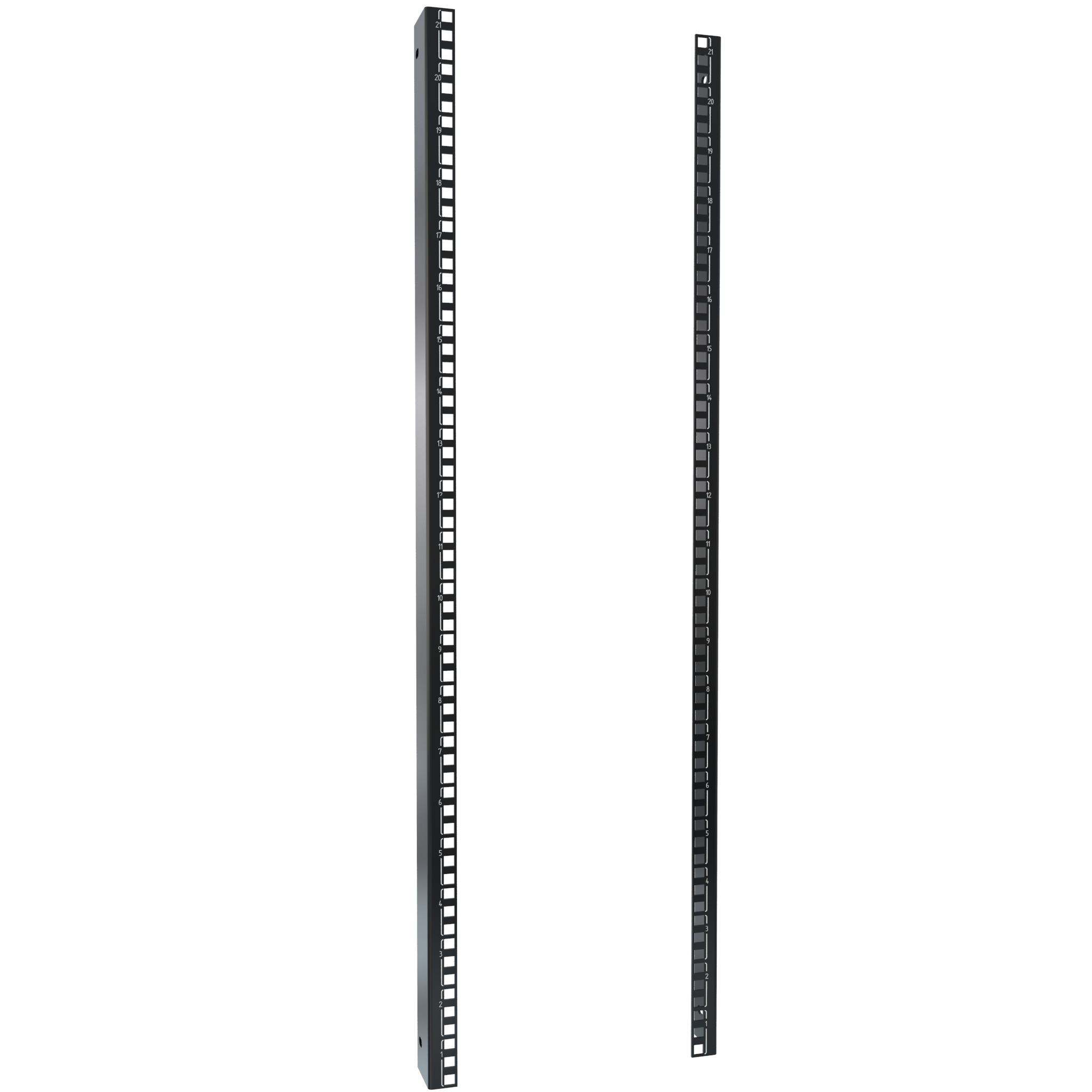 Hammond CLC2B36BK 2-bay colocation server rack cabinet, 83.02 x 24 x 36 in, black, with perforated locking doors and 21U per bay
