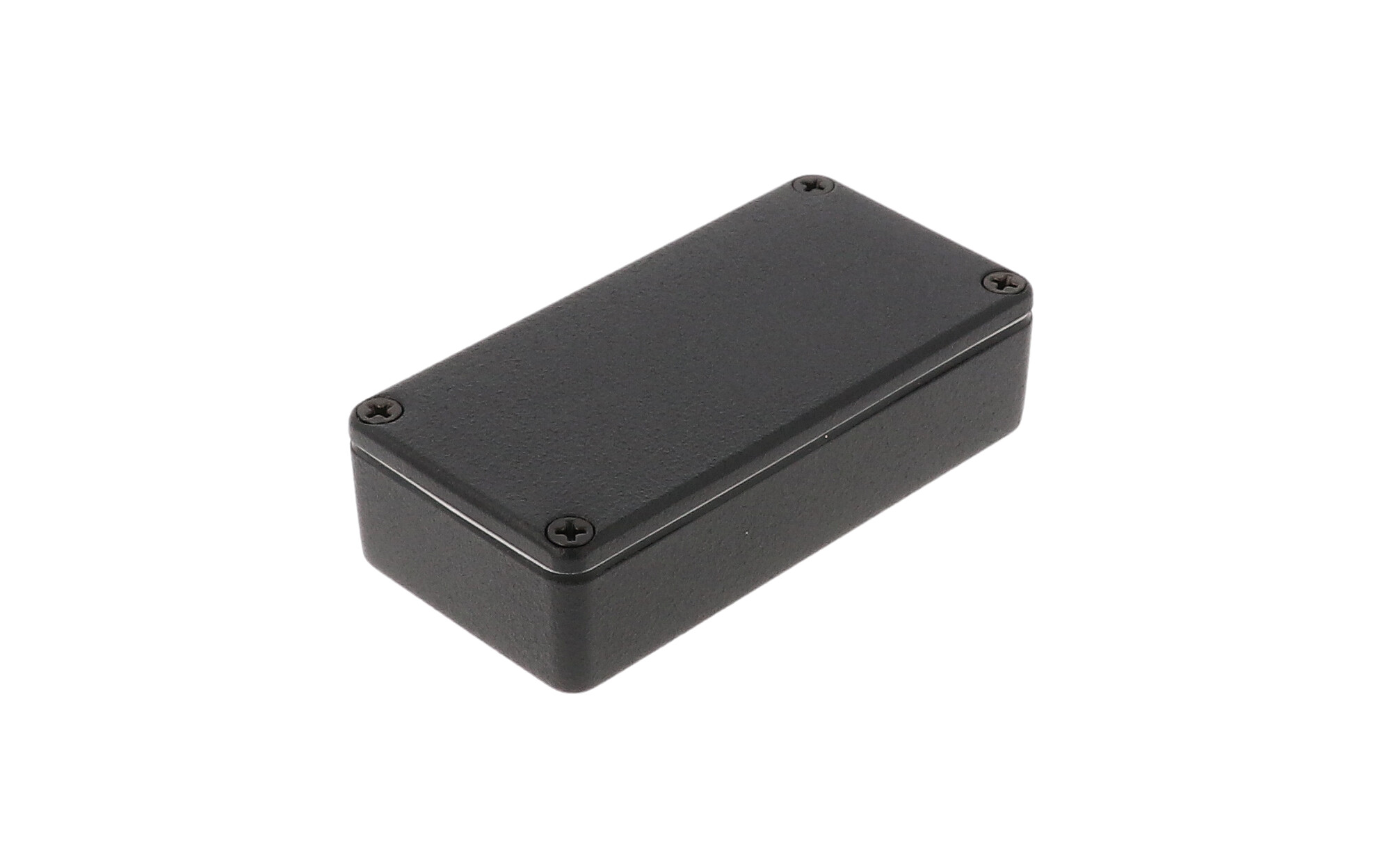 1590WGBK black textured IP65 watertight diecast enclosure, 100 x 50 x 25 mm