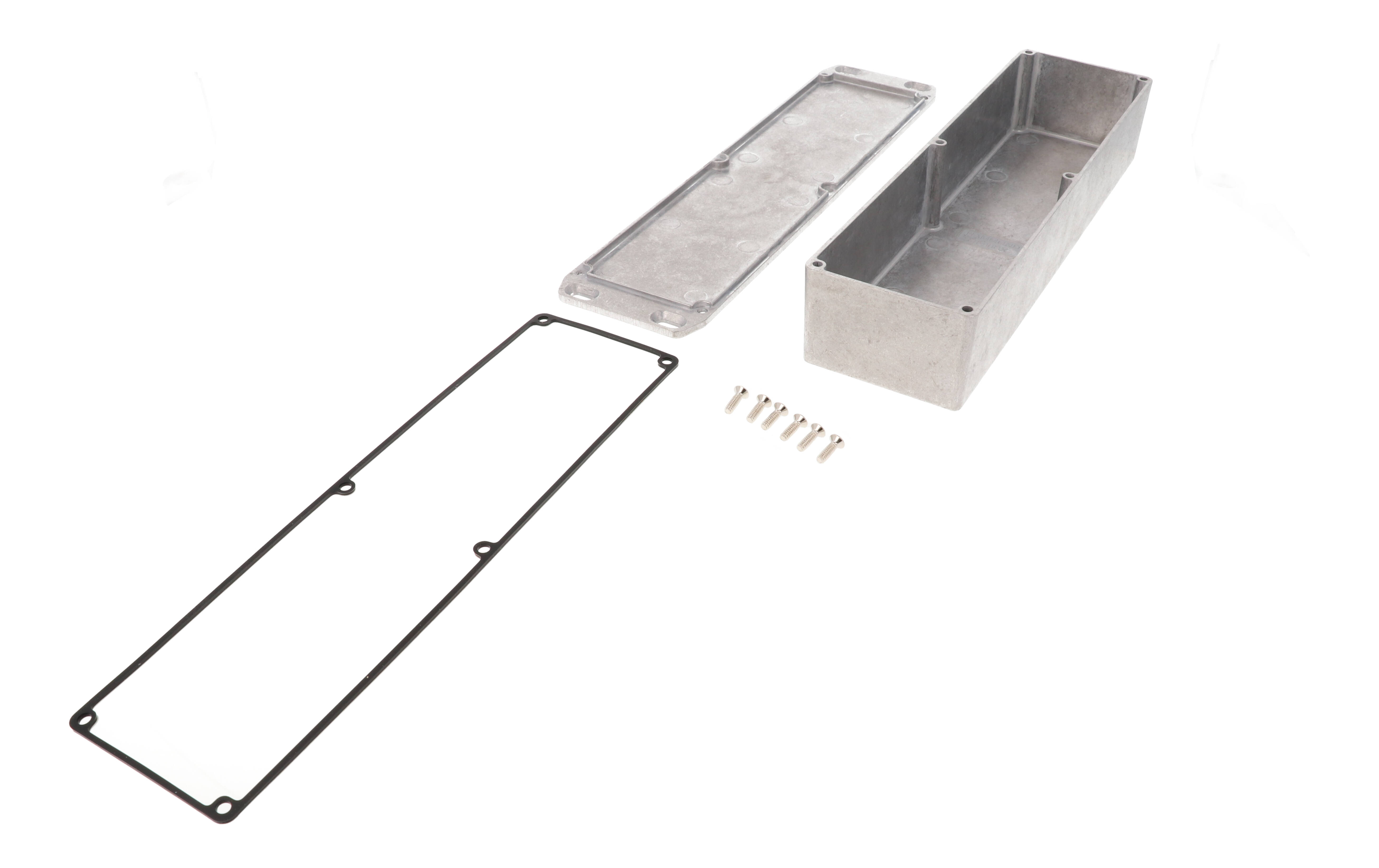 1590WBXFL natural aluminum 10 inch watertight diecast enclosure with flanged lid