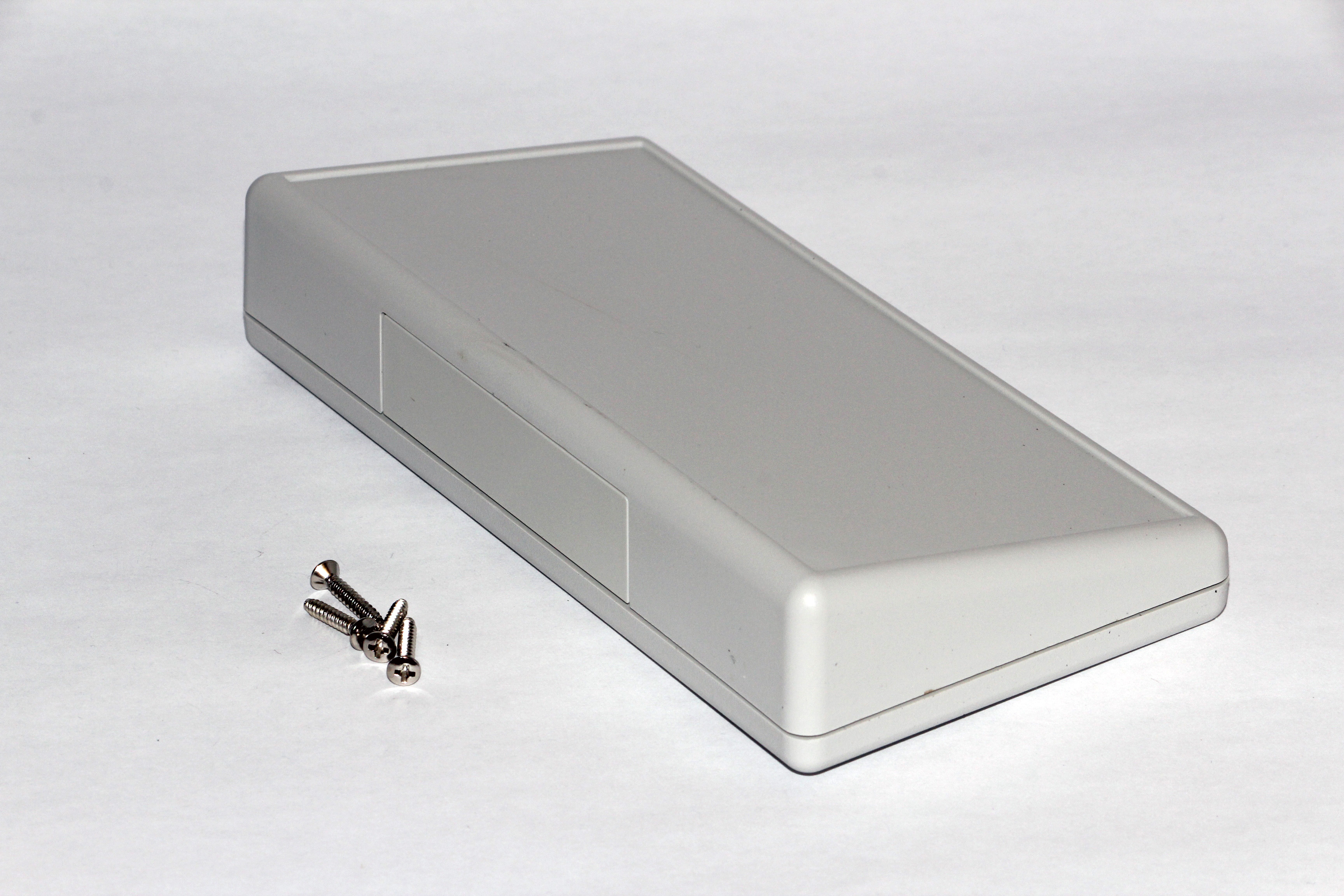 1599ESTSGY light gray short-slope ABS console enclosure, 170 mm wide