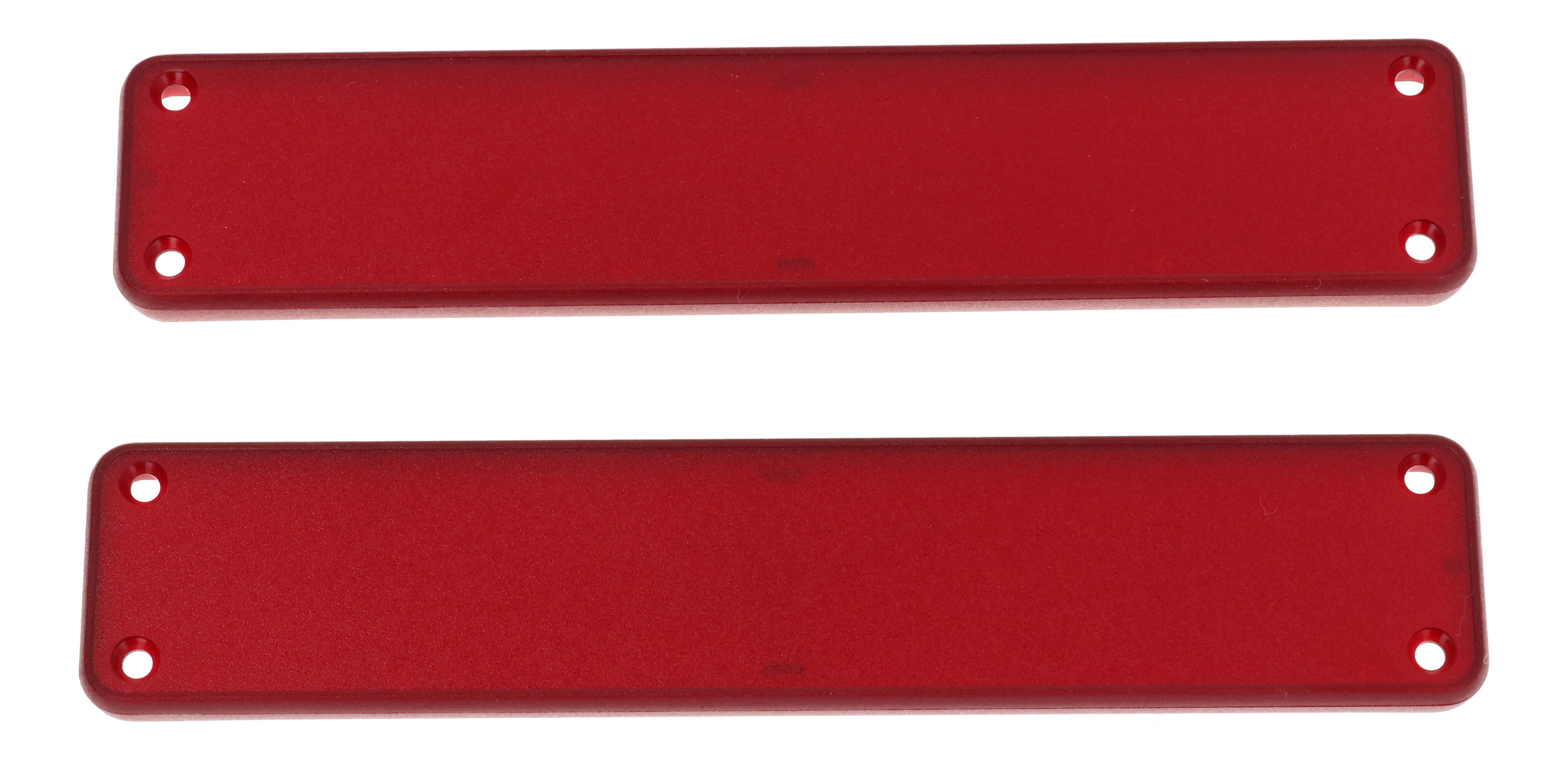 1455RPLTRD — translucent red plastic solid bezel for 1455R enclosures- 2/pack