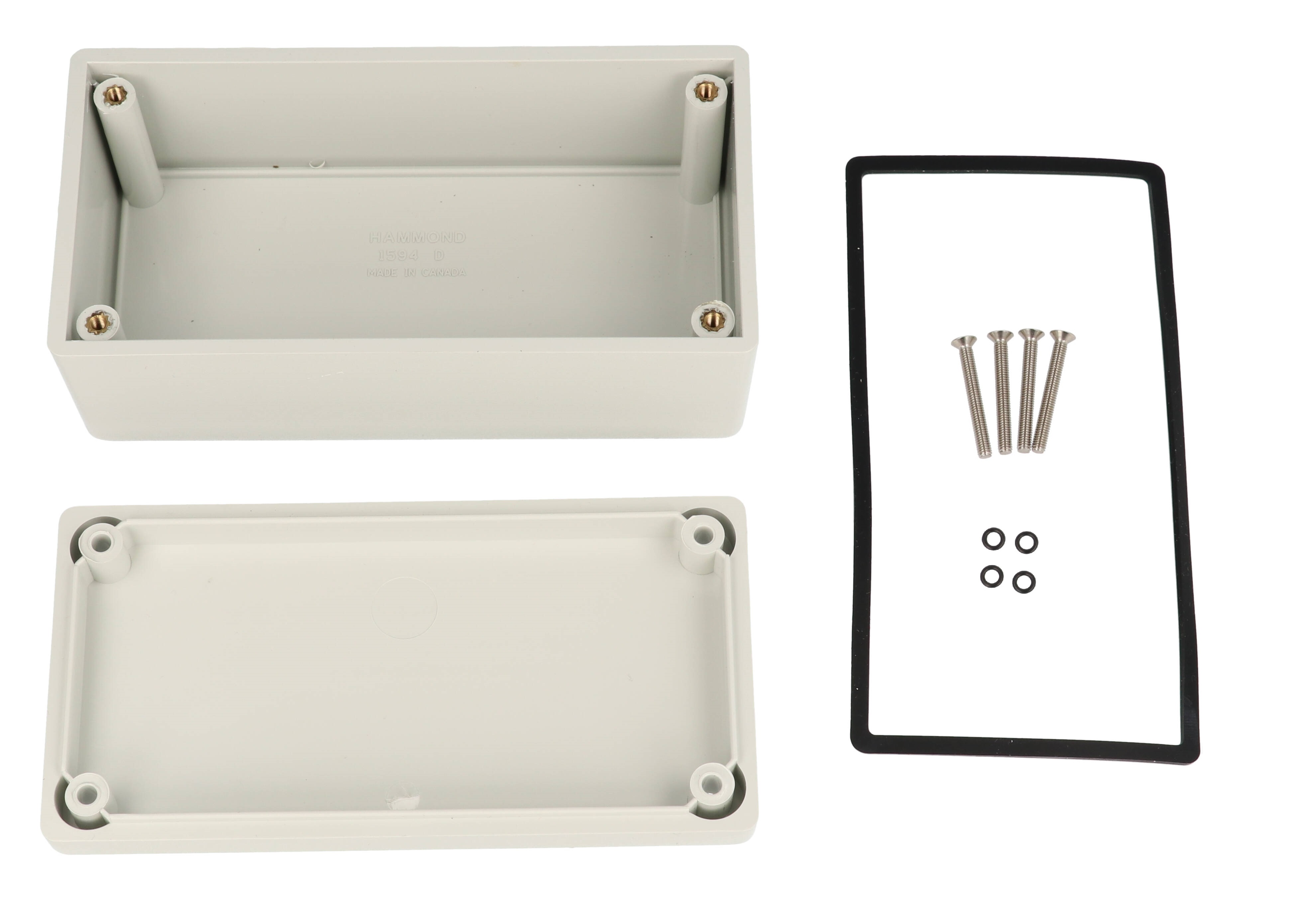 1594DWGY light gray water-tight ABS enclosure with lid, 132 x 66 x 55 mm