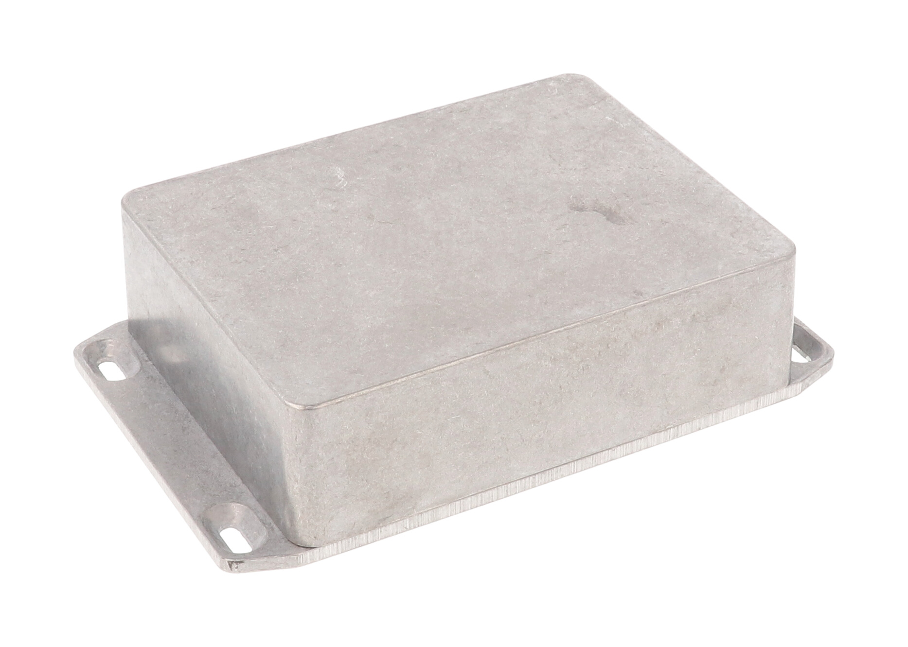 1590BB2FL natural finish diecast aluminum enclosure with flanged mounting lid
