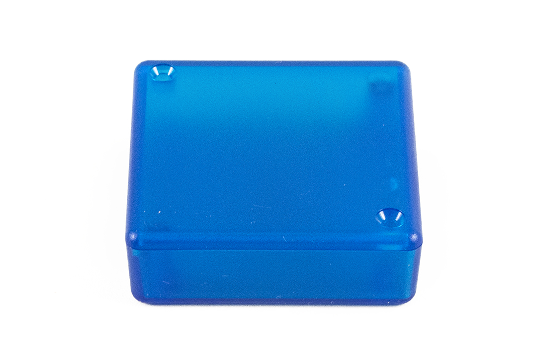 1551TTBU translucent blue ABS miniature enclosure, 60 x 60 x 20 mm, with lid