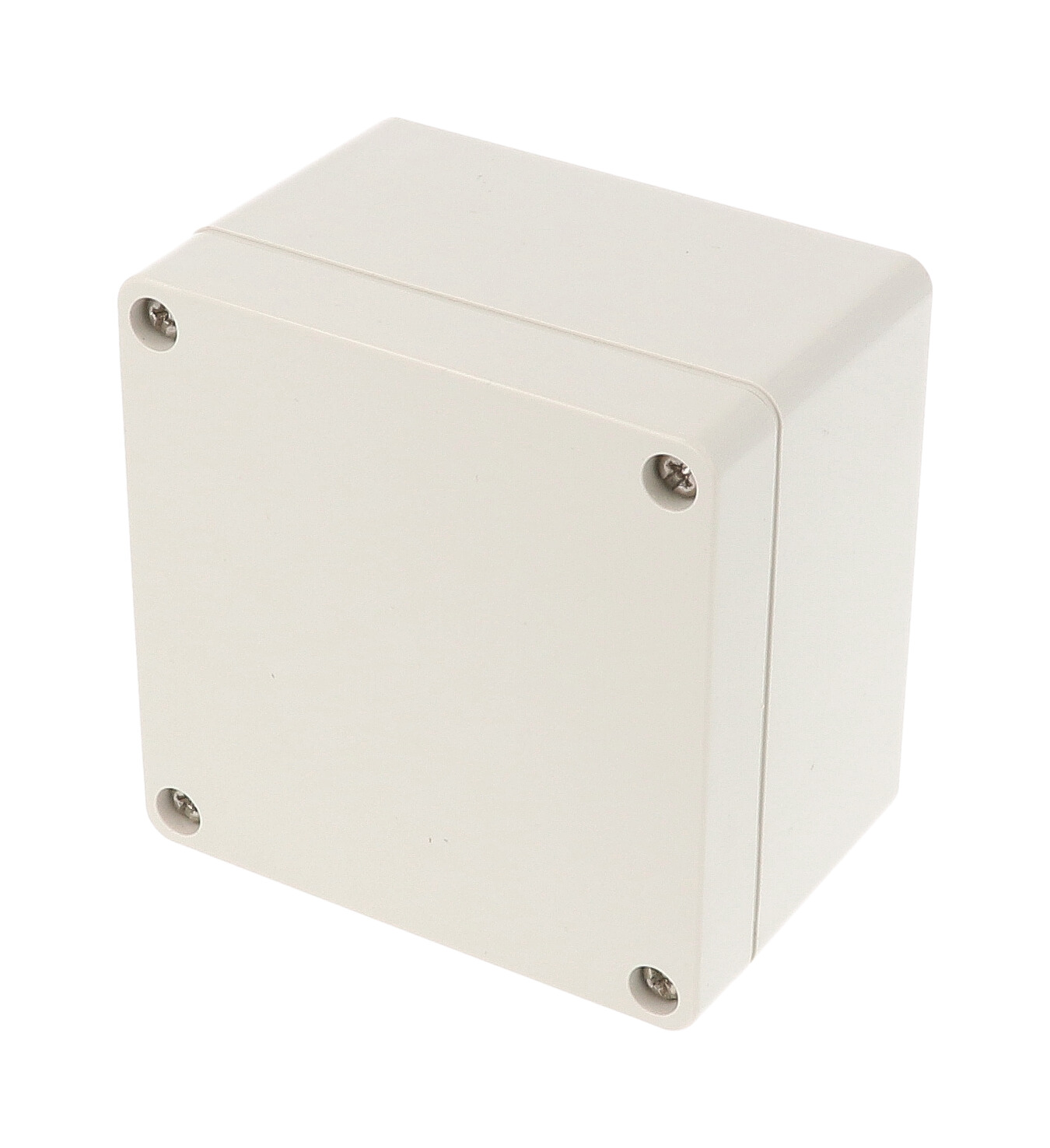 1554EGY square light gray ABS watertight enclosure, 90 x 90 x 61 mm