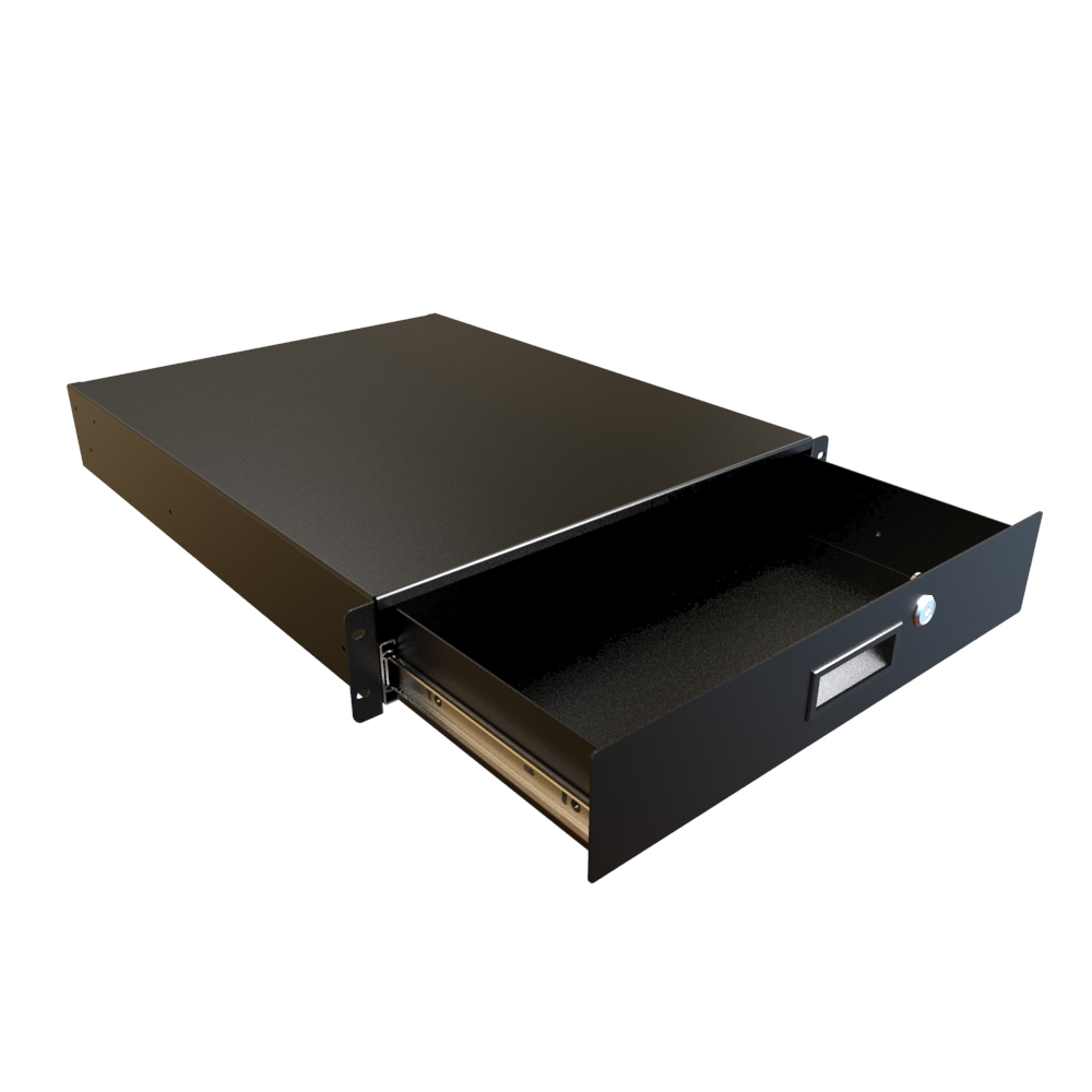 RDRW1900322BK1 — 2U 22D Locking Drawer