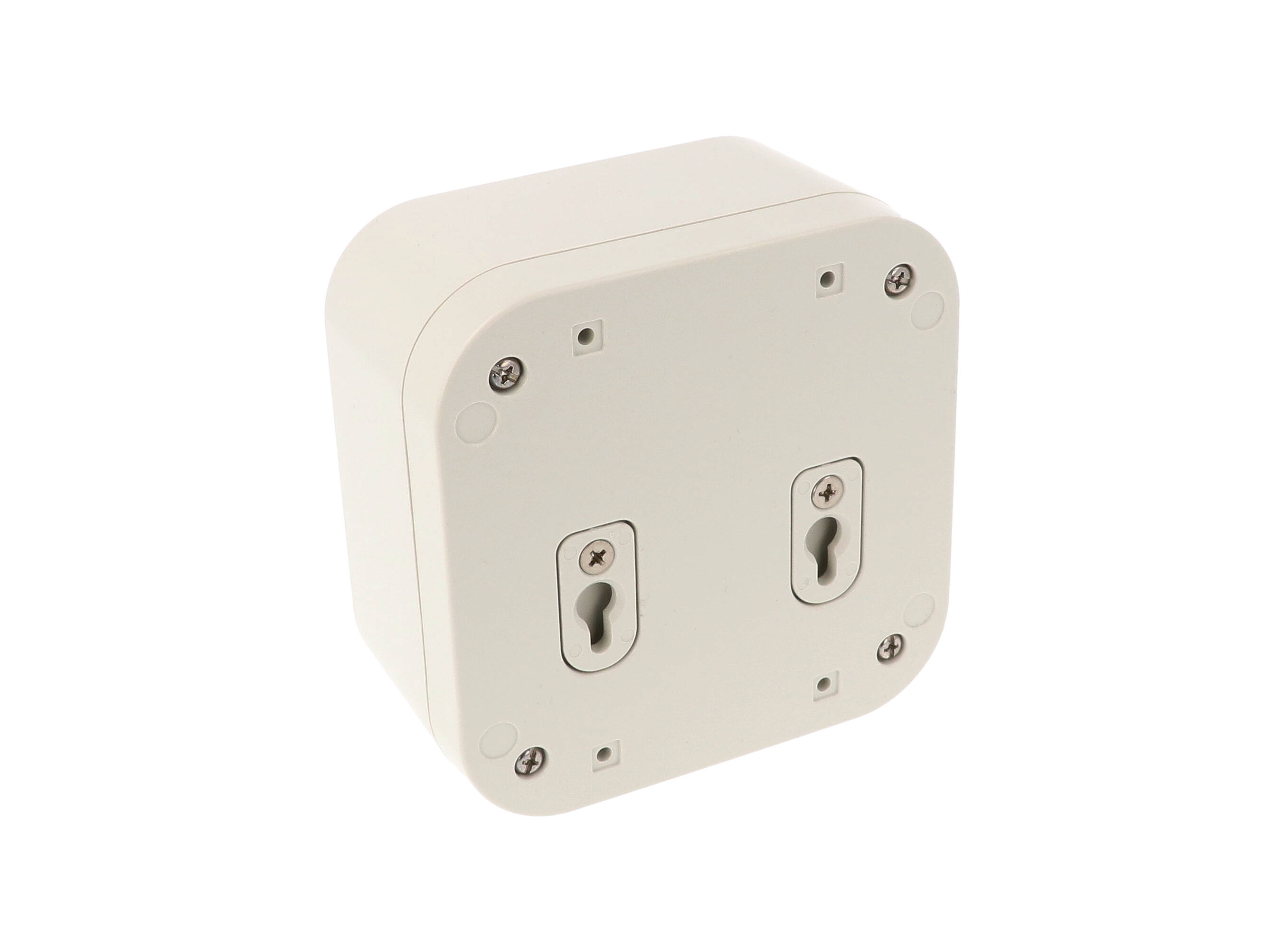 1557DAGY light gray ABS watertight enclosure, 120 x 120 x 70 mm, with rounded corners and stainless lid screws