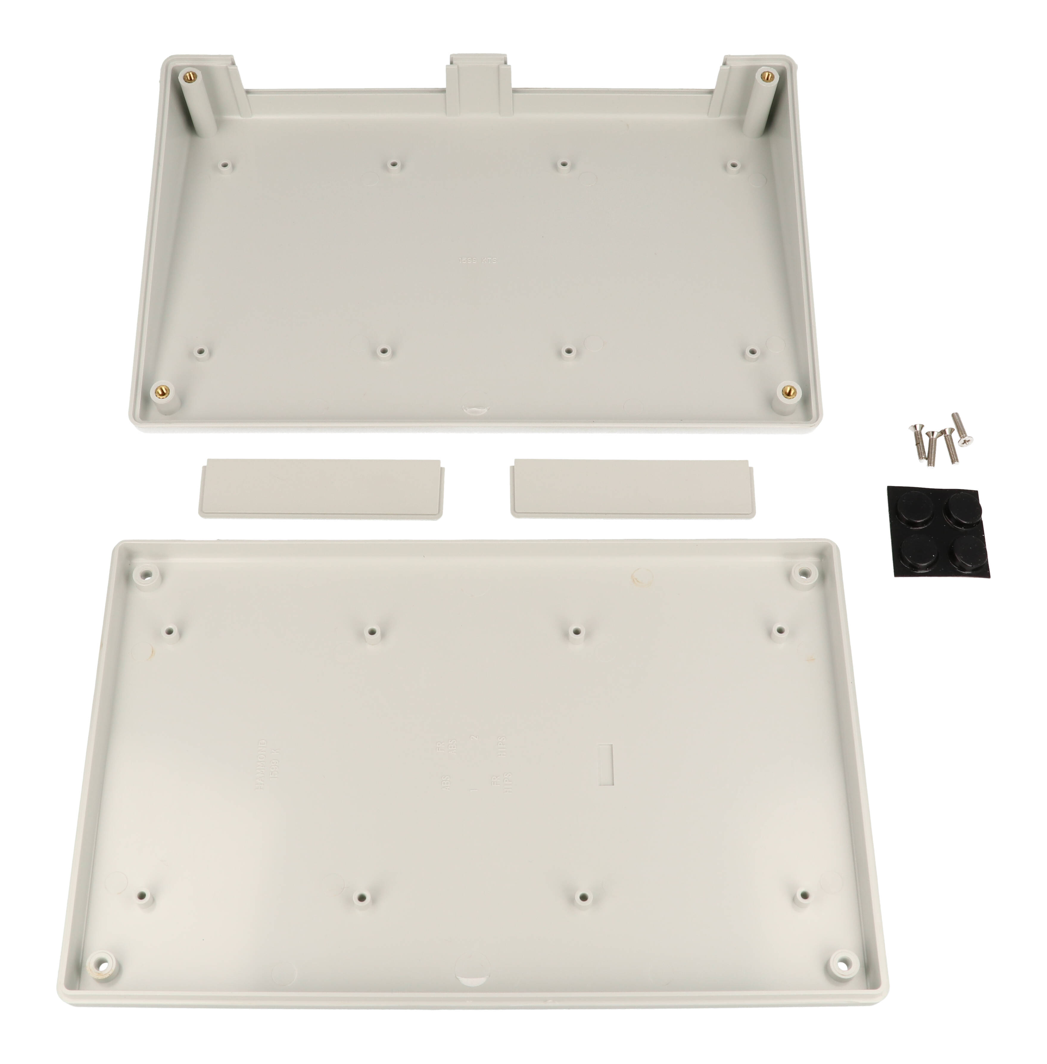 1599KTSGY light gray short-slope ABS sloping console enclosure, 220 x 140 mm