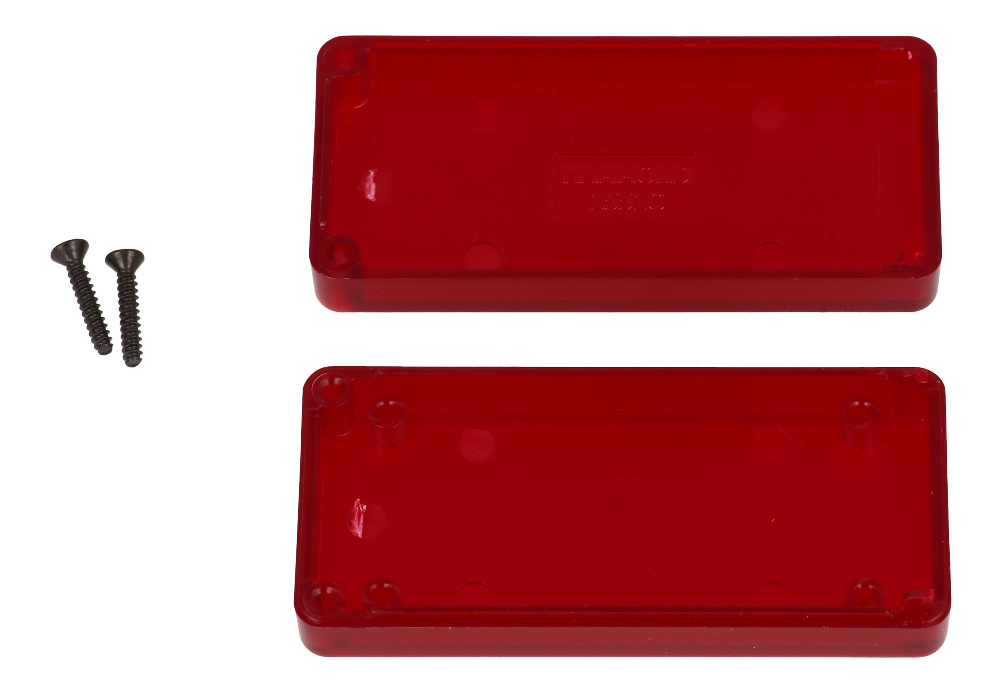 1551CTRD translucent red ABS subminiature enclosure, 65 x 30 mm
