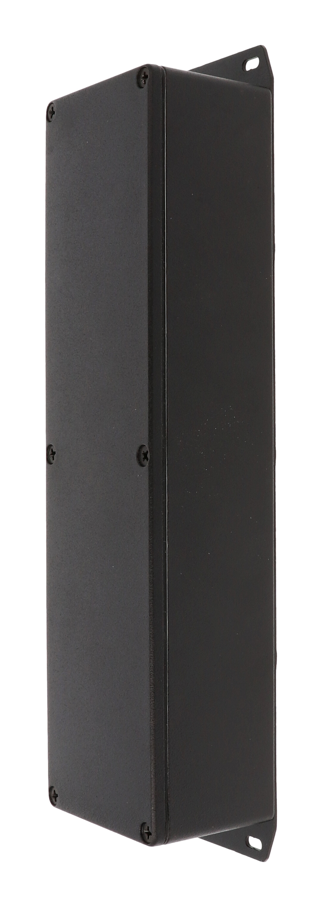 1590WBXFBK black textured 10 inch watertight diecast enclosure with flanged bottom plate