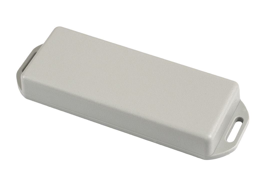 1551UUFLGY grey ABS miniature enclosure, 100 x 40 x 15 mm, with flanged lid