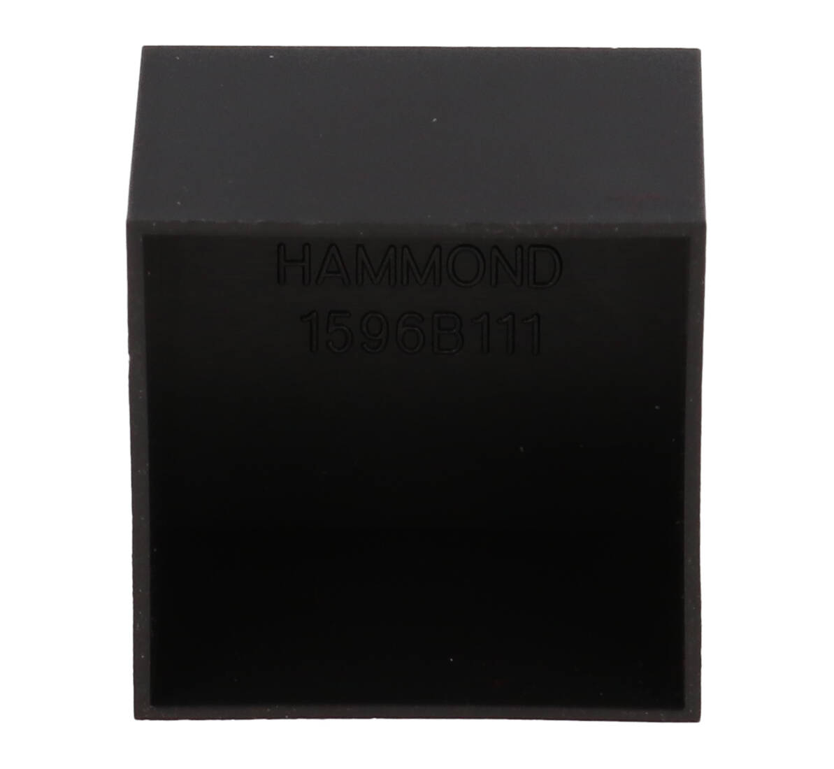 1596B111 black ABS plastic potting box, 30 x 30 x 20 mm, open top with no lid