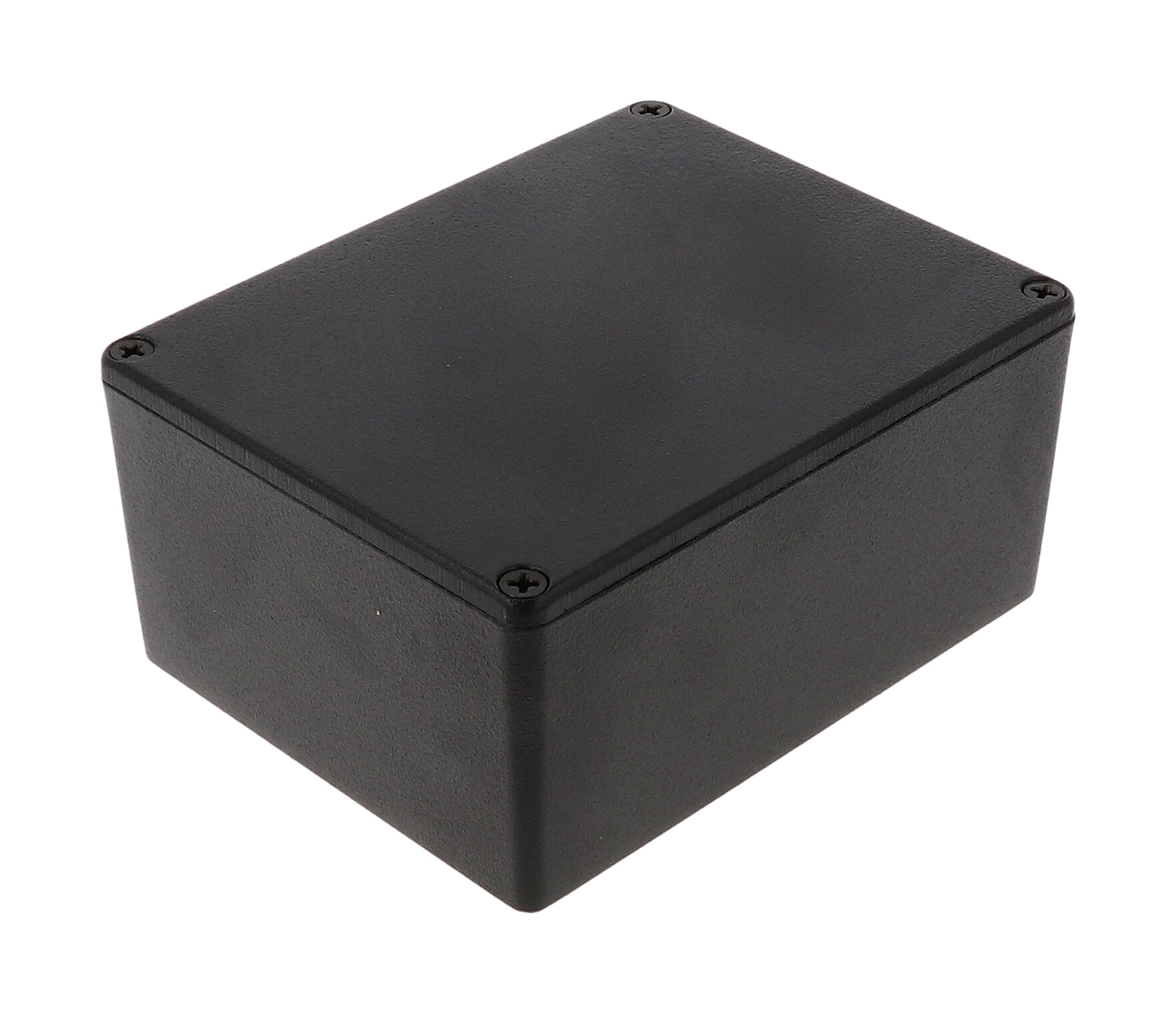1590CBK textured black diecast aluminum enclosure, 119 x 94 x 56 mm