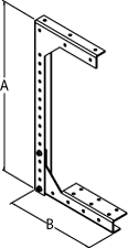 CWHD2 ceiling type bracket hanger for 2.5 x 2.5 wireway in gray steel