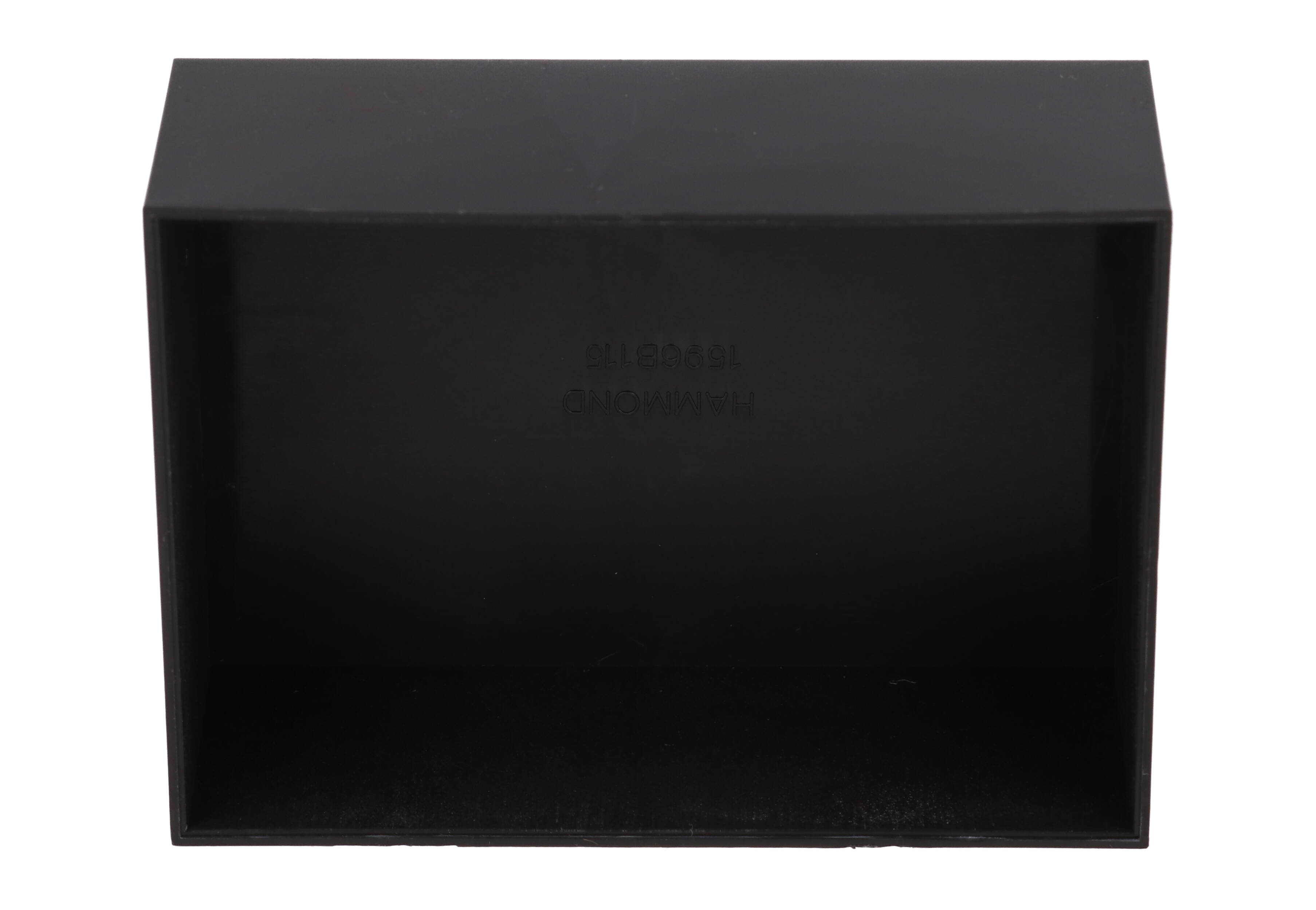 1596B115 black ABS rectangular potting box, 89 x 64 x 33 mm, open top