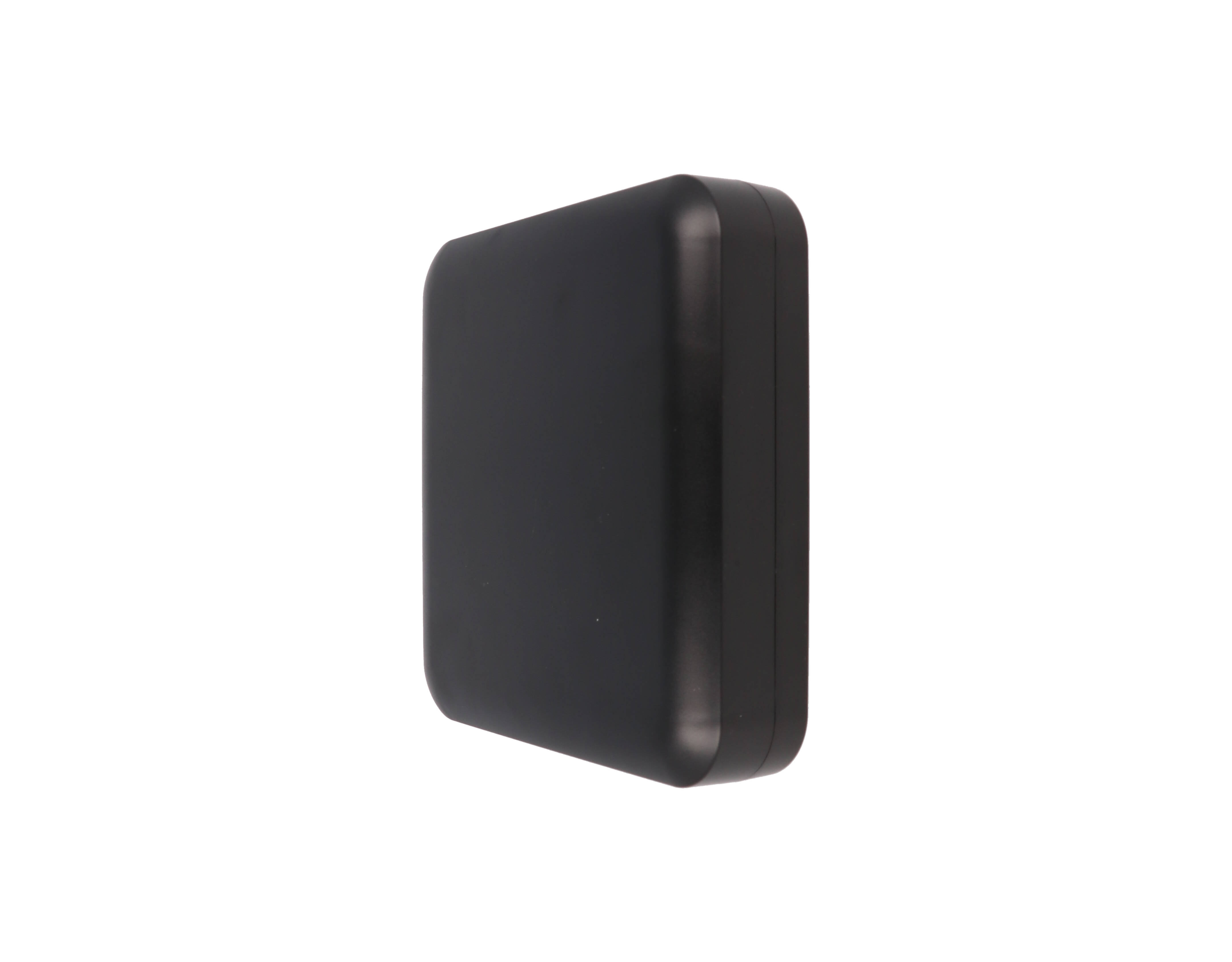 1557HBK black ABS low profile watertight enclosure, 200 x 200 x 45 mm