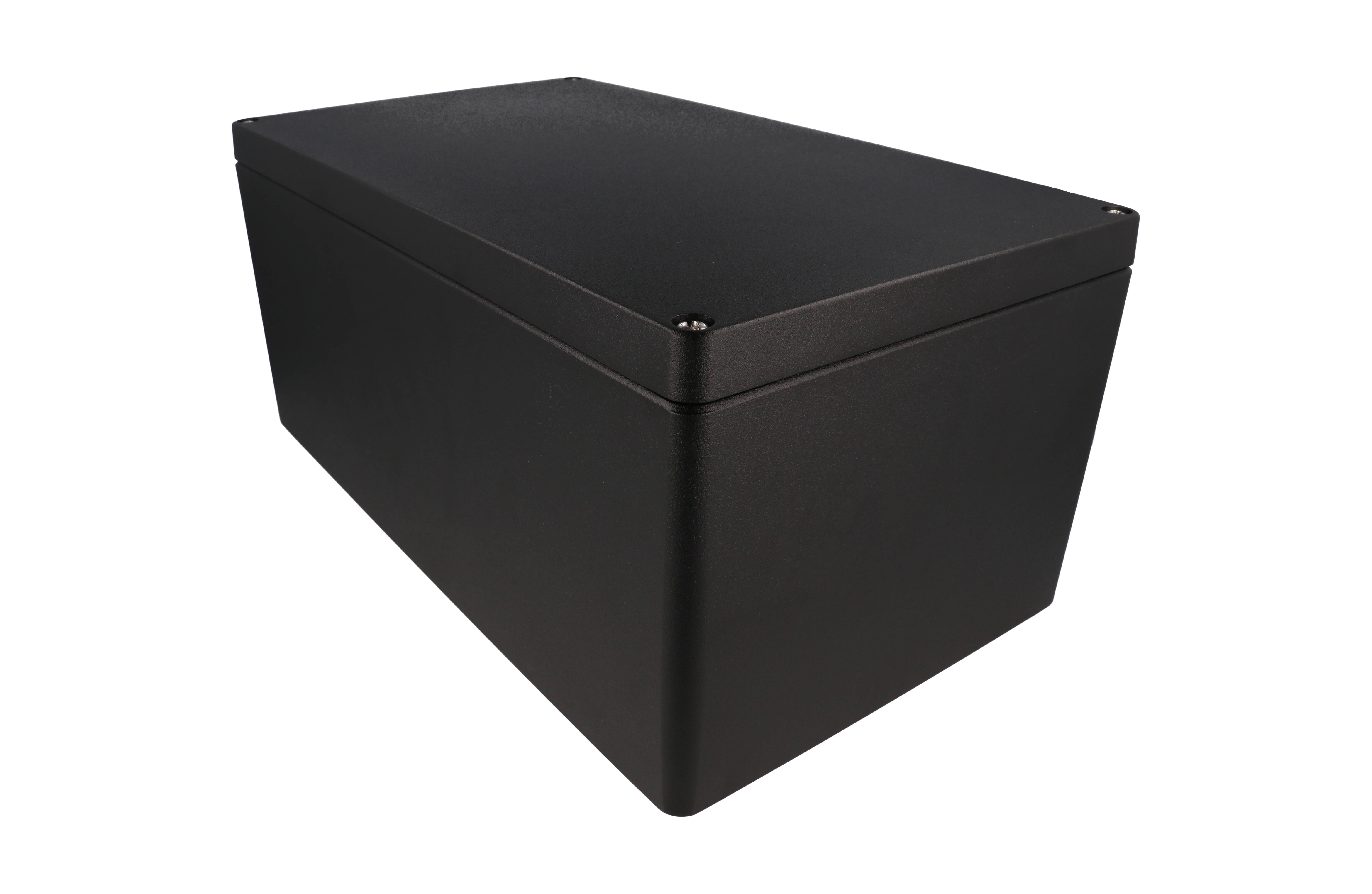 1590Z250BK black 400 x 230 x 180 mm deep diecast aluminum enclosure