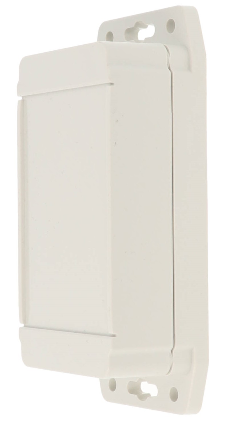 1555CF22GY grey ABS flanged watertight enclosure, 120 x 65 x 43 mm