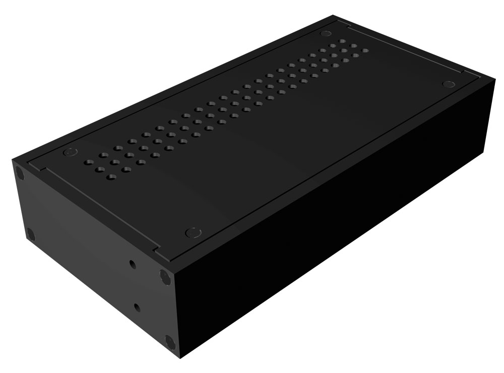 Hammond RM1913BKSP solid black aluminum top/bottom panel, 16.60 x 13.00 in, for RM series enclosures — view 3