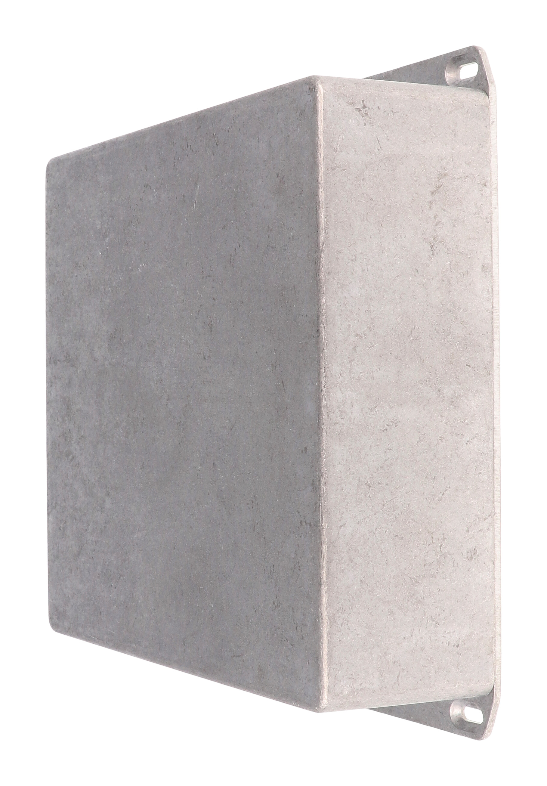 1590FFL natural square diecast aluminum enclosure with flanged wall-mounting lid, 188 x 188 x 67 mm