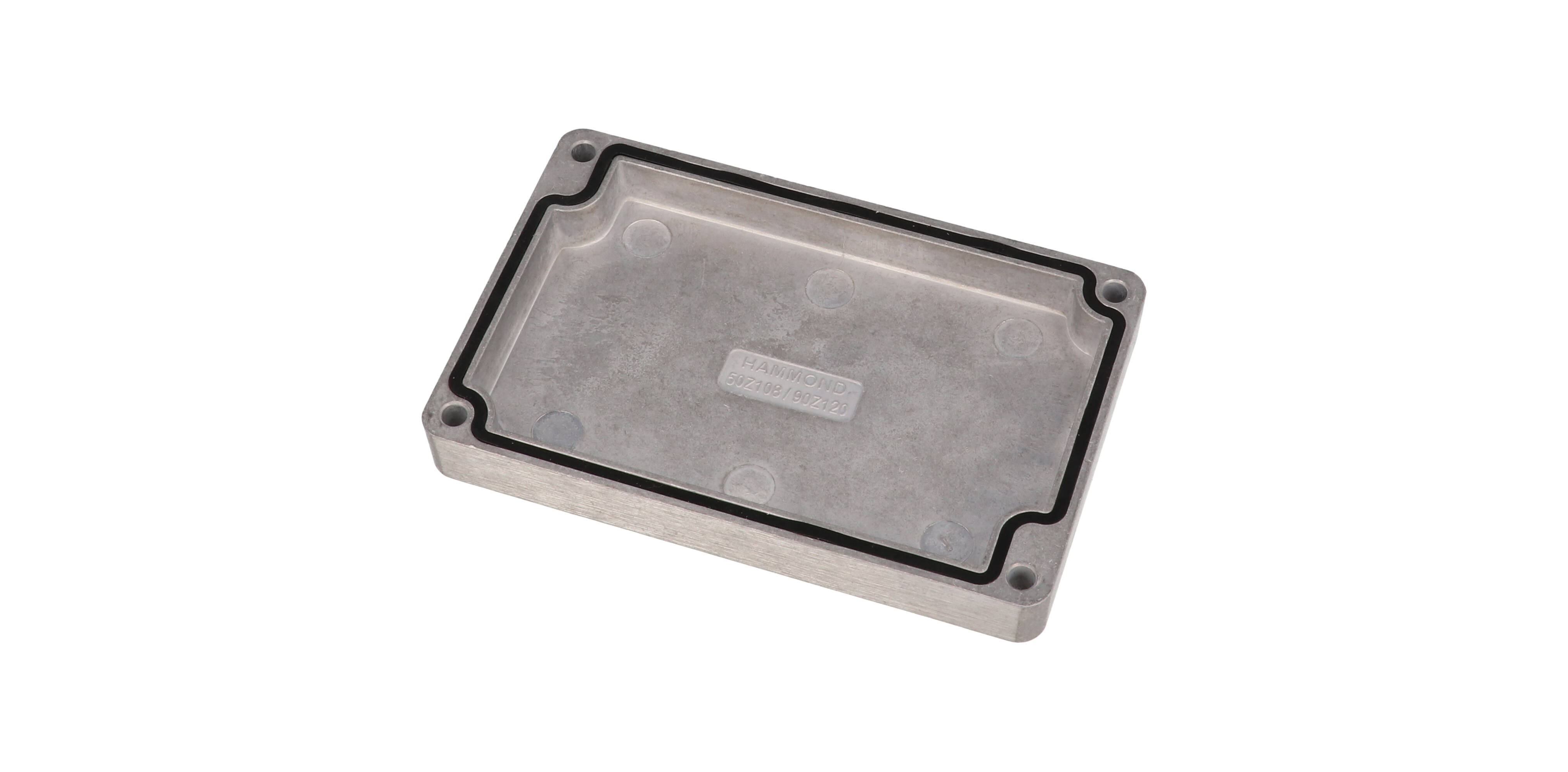 Hammond 1550Z108 natural unpainted watertight diecast aluminum enclosure, 125 x 80 x 59 mm, with lid and cover screws