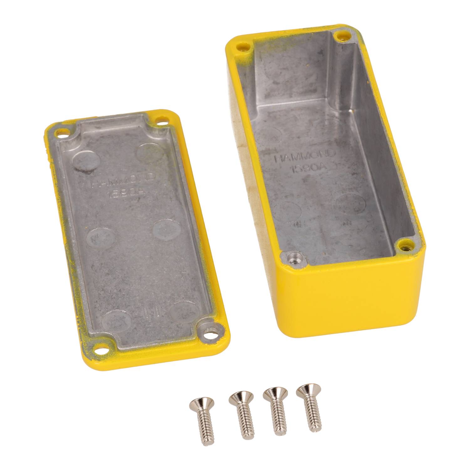 1590AYL yellow powder coated 1590A diecast aluminum stomp box enclosure