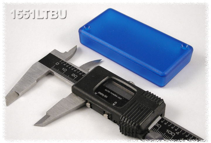 1551LTBU translucent blue ABS miniature enclosure, 80 x 40 x 15 mm