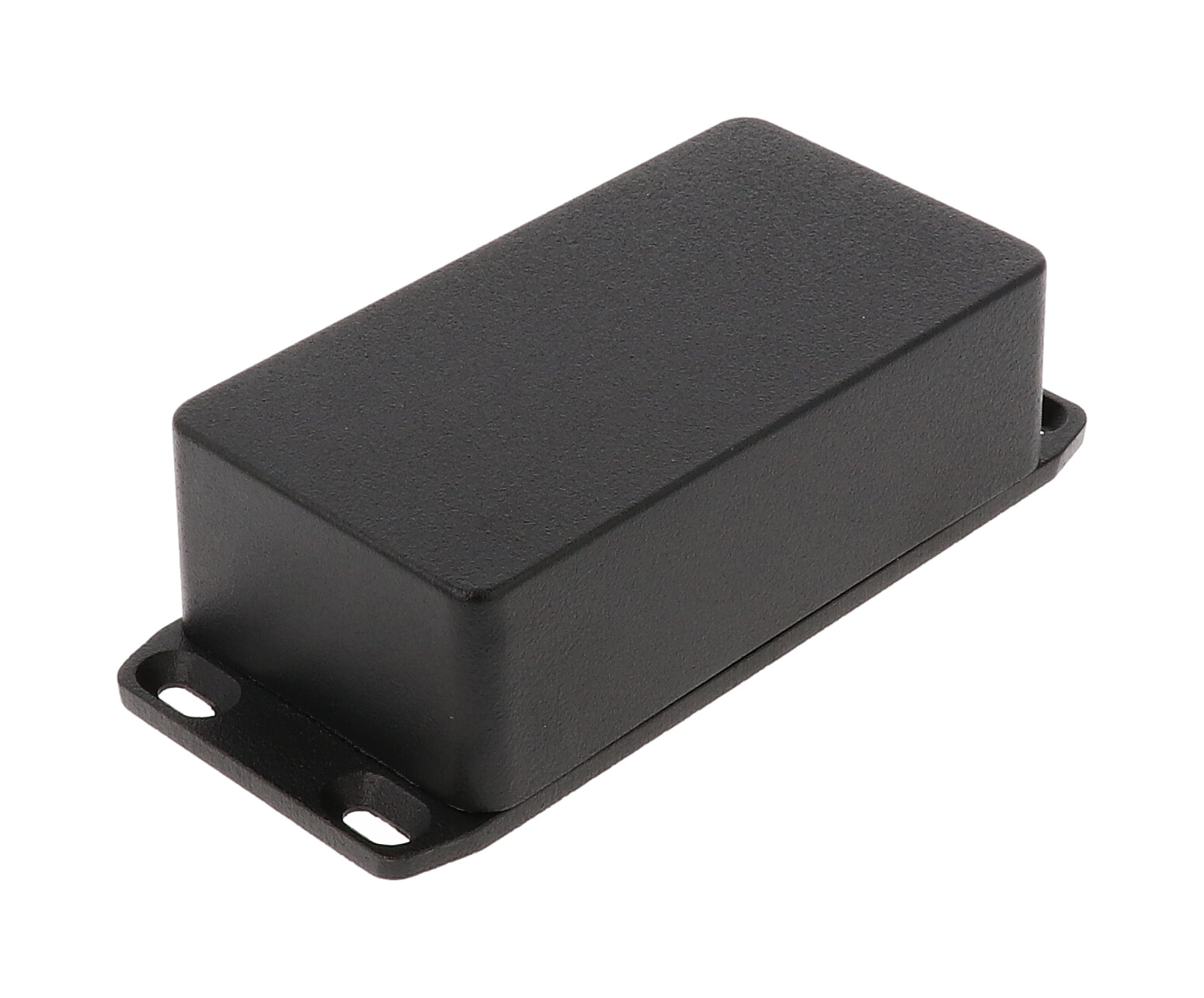 1590B2FLBK textured black diecast aluminum enclosure with flanged mounting lid