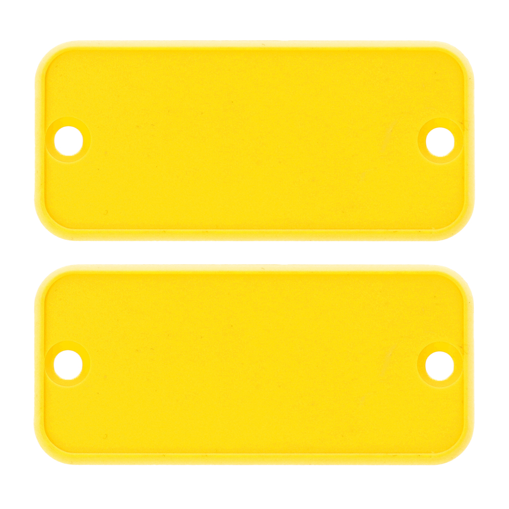 1455CPLY yellow closed plastic end caps for 1455C extruded aluminum enclosures, pack of 2