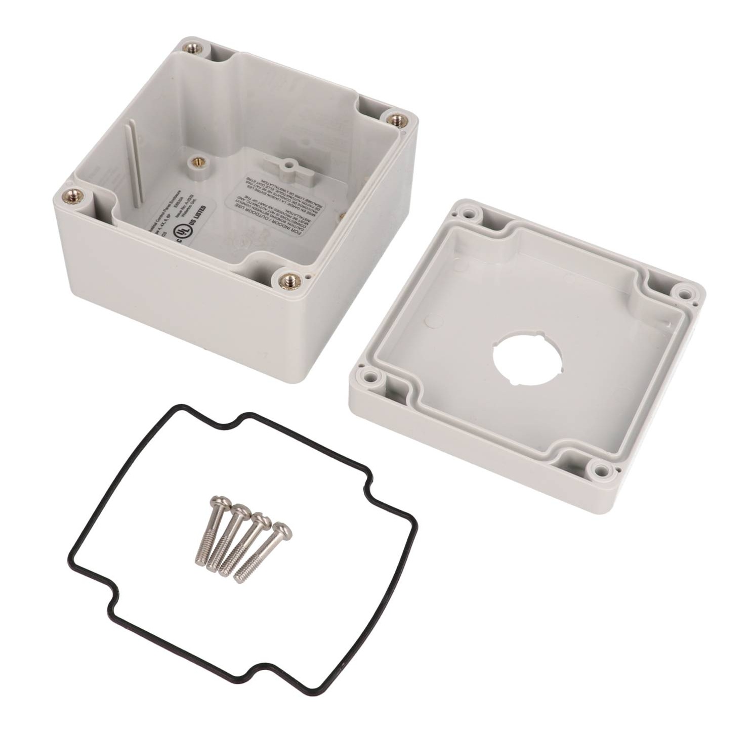 1554MPB1 light gray polycarbonate single-hole 22.5 mm pushbutton enclosure