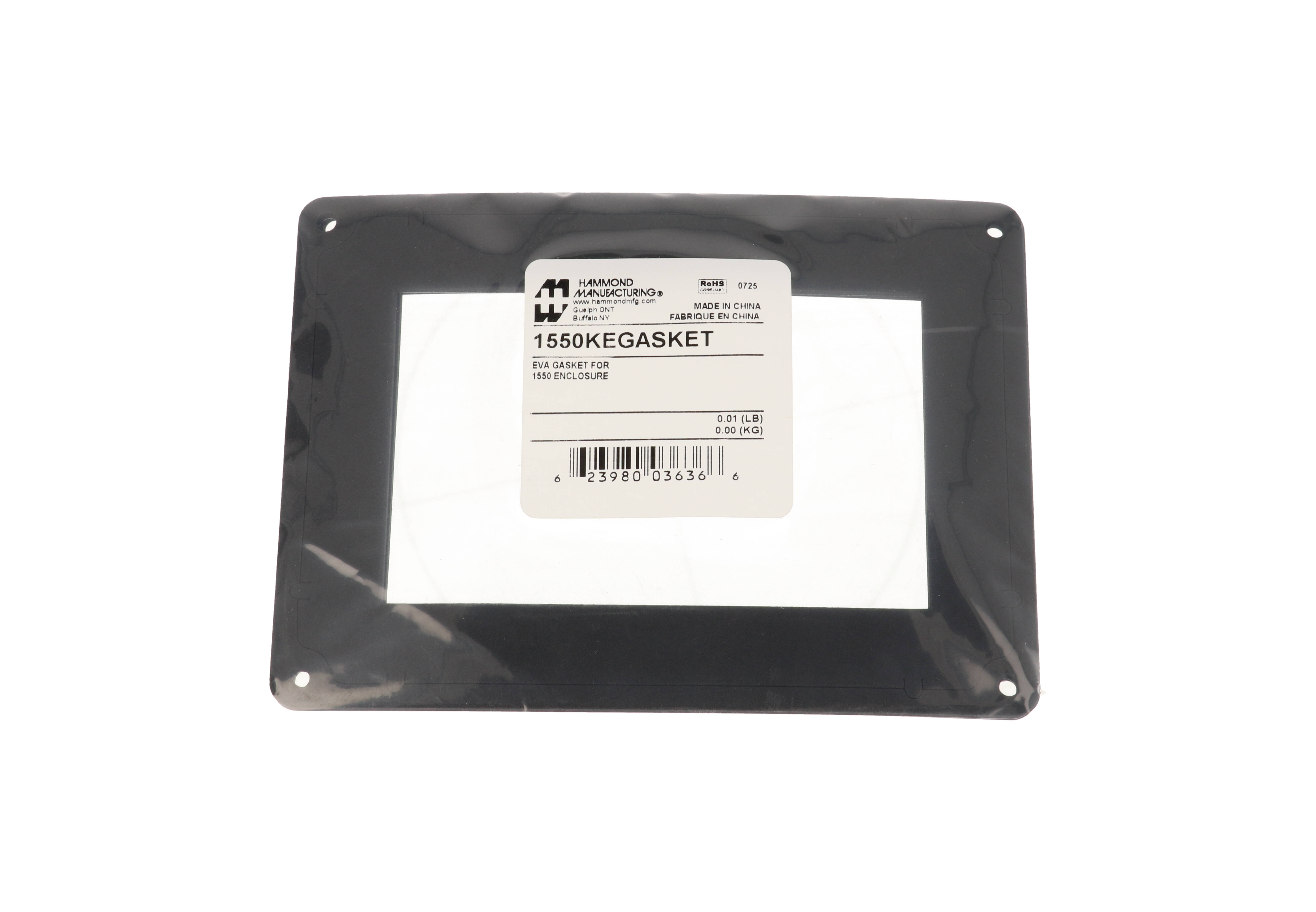 1550KEGASKET IP66 eva foam gasket kit, two pre-formed adhesive-backed lid gaskets for 1550K diecast enclosures
