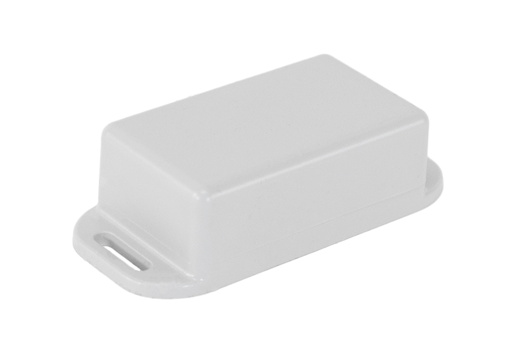 1551WHFLGY light gray flanged IP68 watertight polycarbonate miniature enclosure with lid